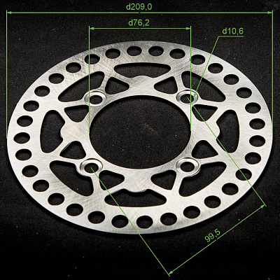 Диск тормозной задний XR125/TTR125 (4х100х76, D=210mm)