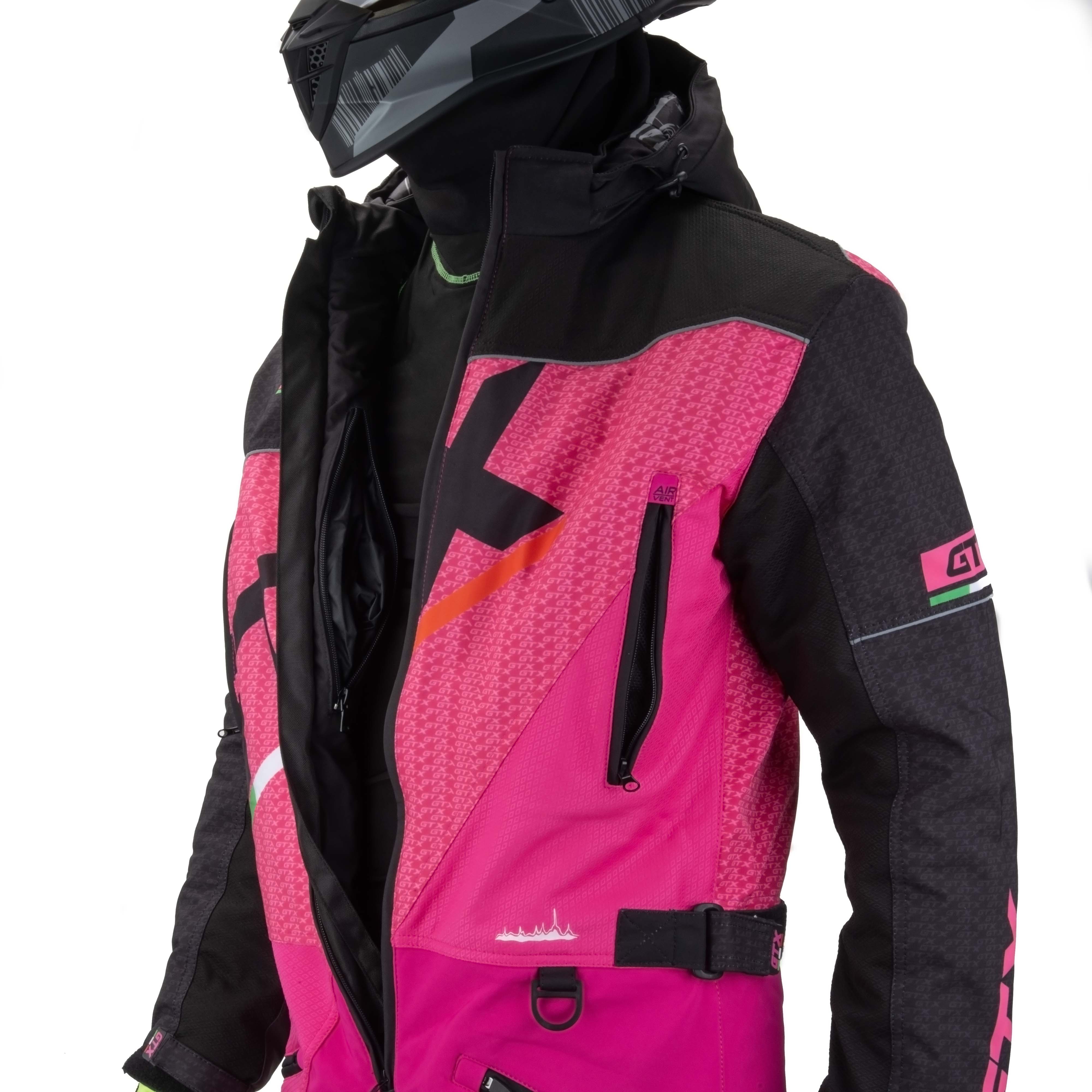 Комбинезон для снегохода (женский) GTX №5 black-pink (текстиль) (S)