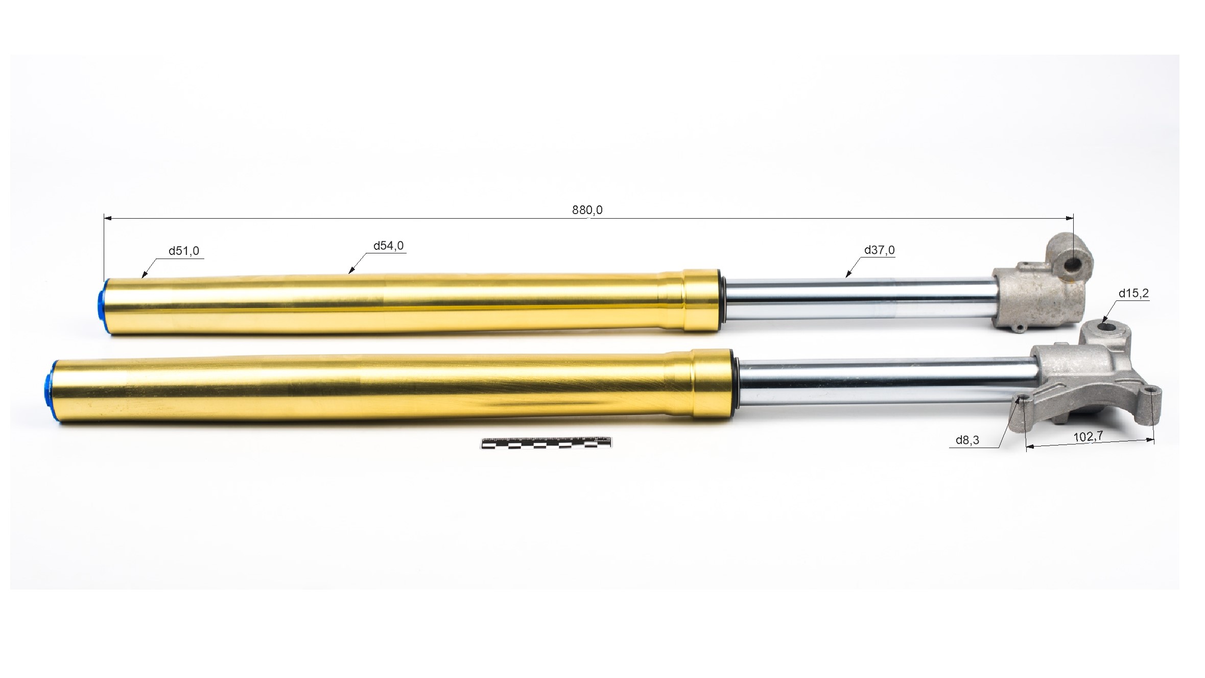 Амортизатор L=870 передний d51x54 (перья, компл.) XR250