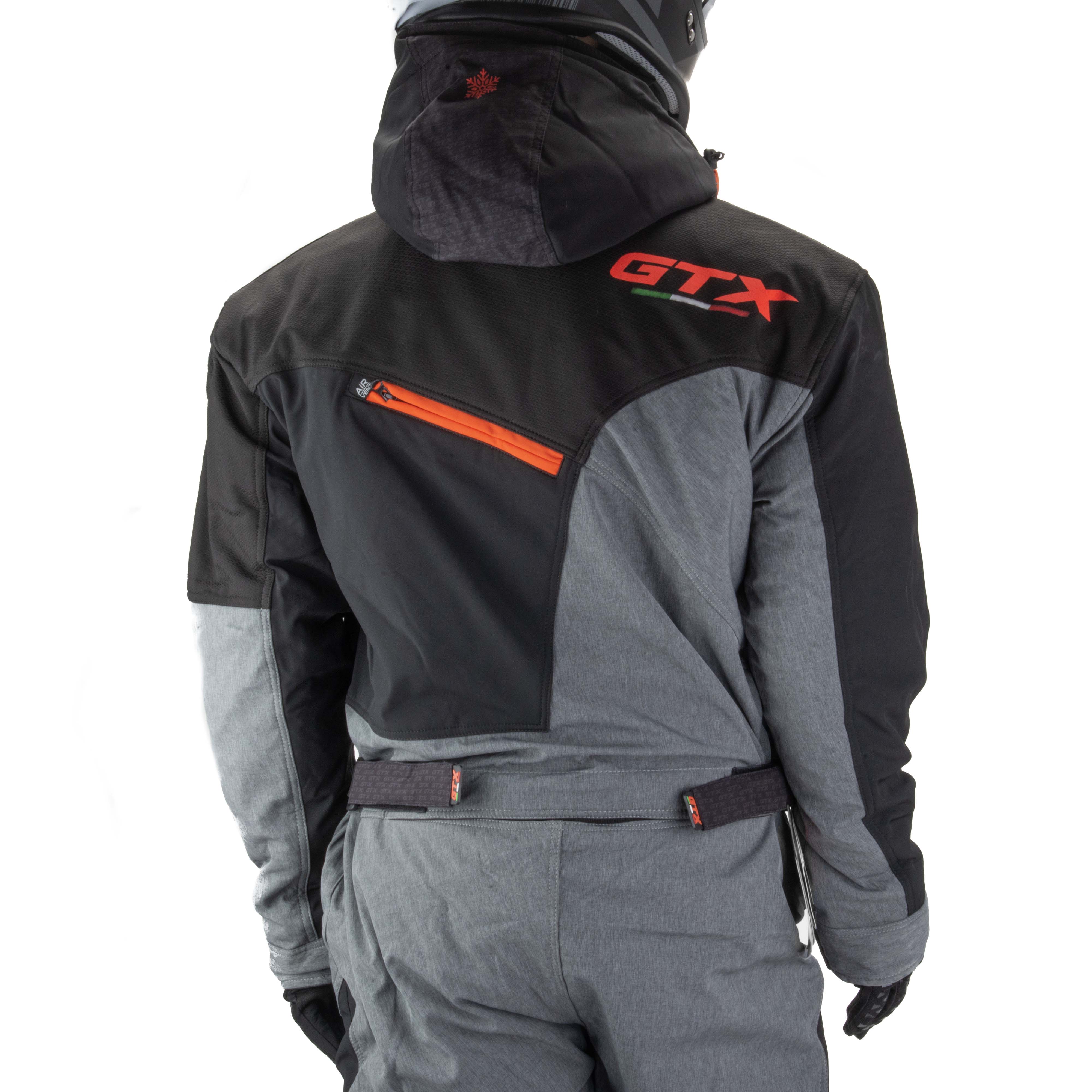 Комбинезон для снегохода GTX №3 black-orange (текстиль) (L)