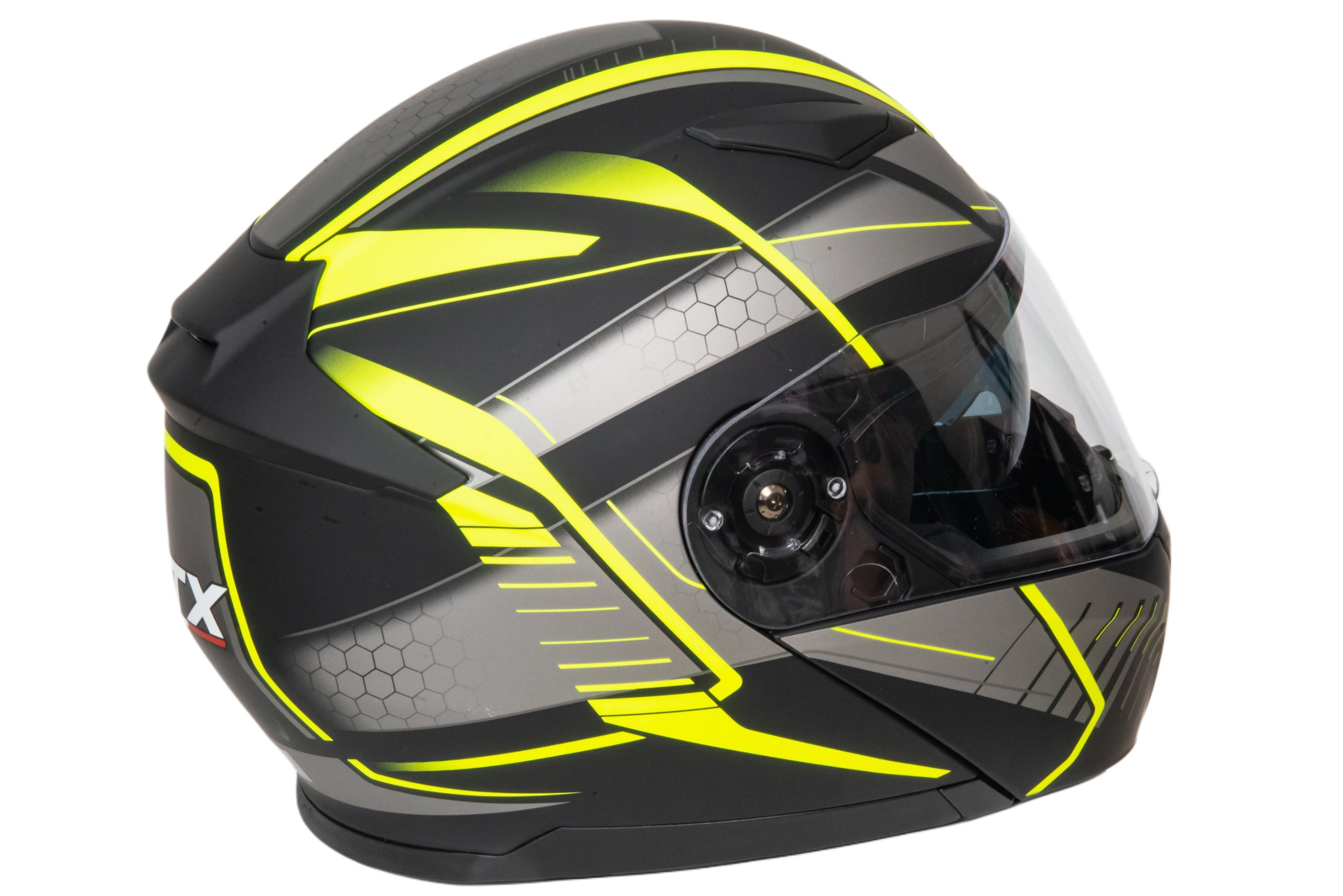 Шлем мото модуляр GTX 550 №3 (L) BLACK/FLUO YELLOW GREY (2 визора)