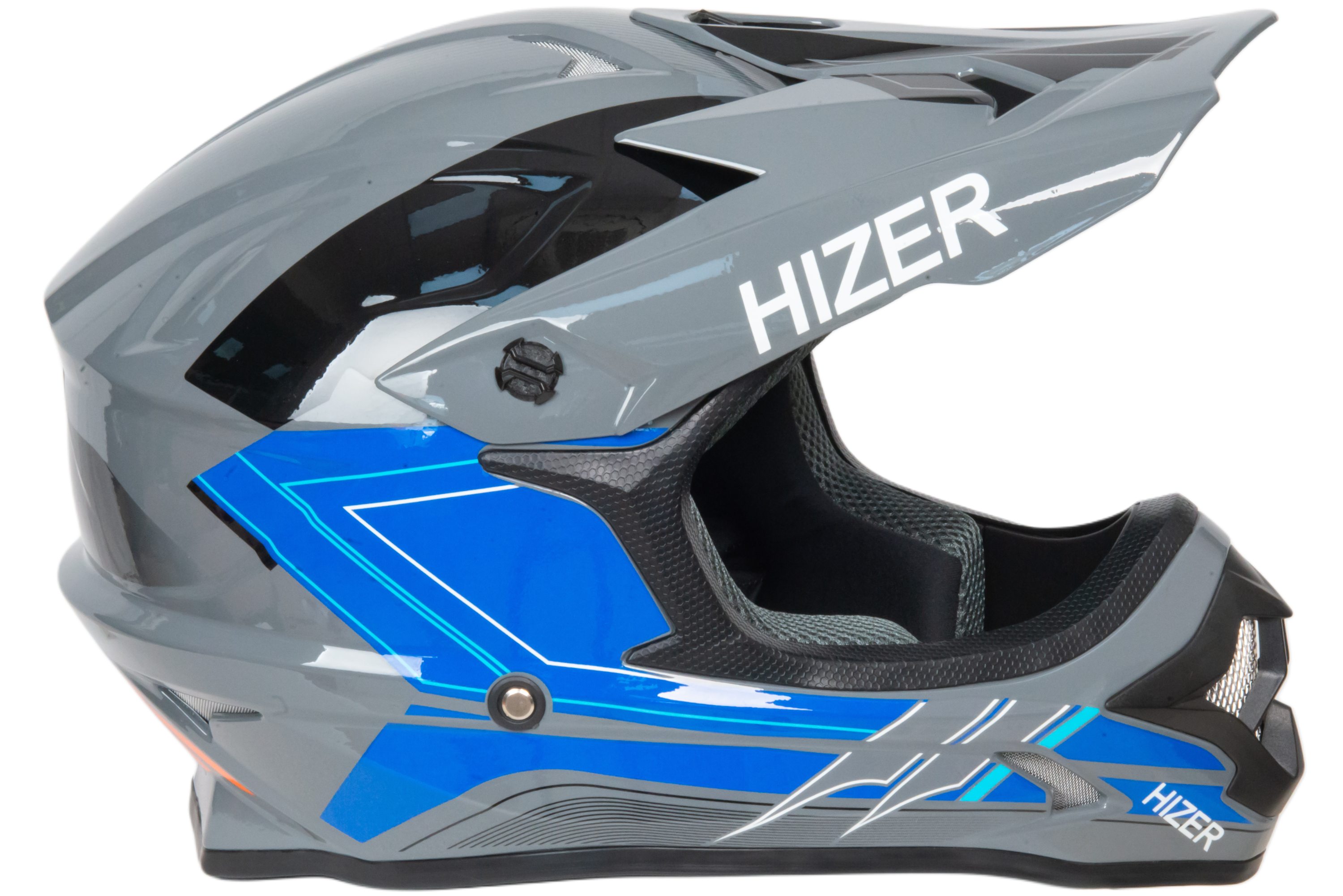 Шлем мото кроссовый HIZER J6805 №4 (XL) grey/blue