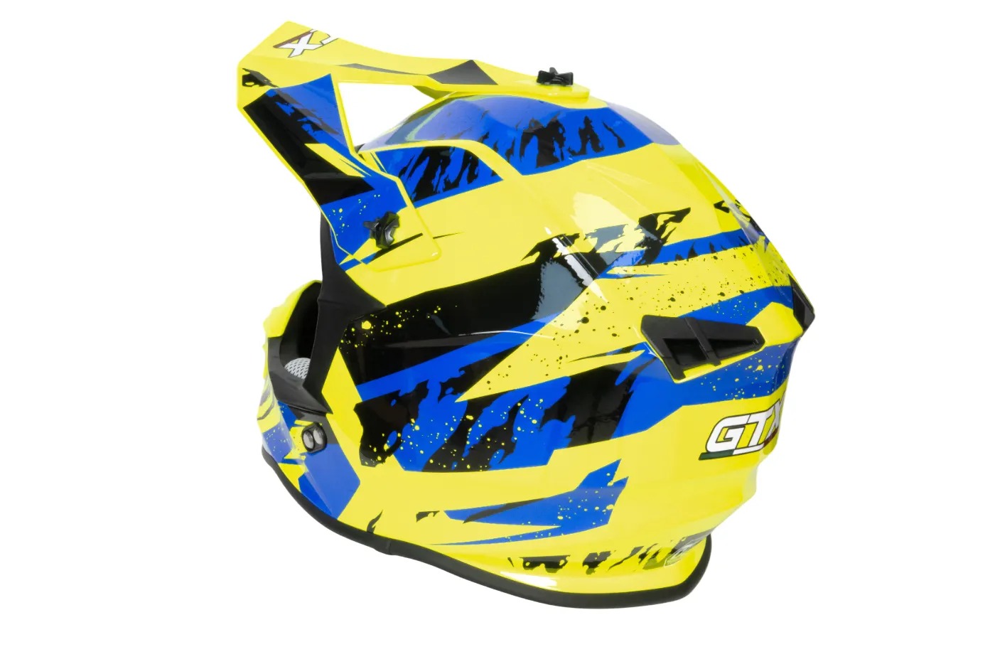 Шлем мото кроссовый GTX 633 №1 (XL) FLUO YELLOW/BLUE BLACK