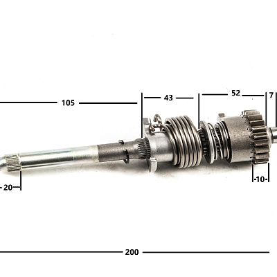 Вал кикстартера в сборе 139FMB, 147FMH, 152FMH, 153FMH 50-110см3