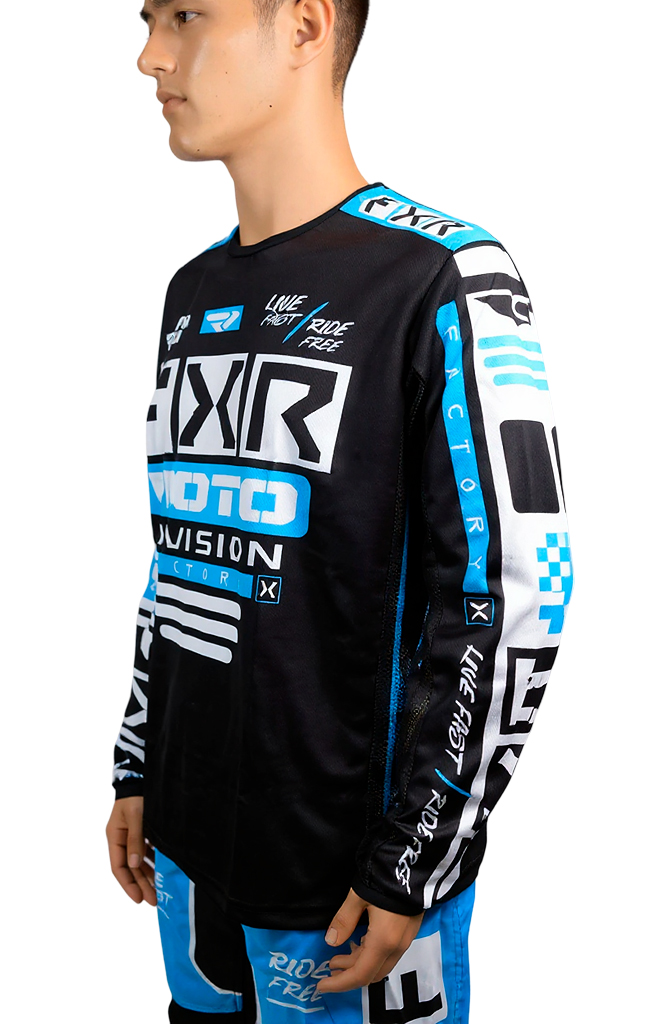 Джерси/футболка для мотокросса FXR №1 (XL) black/blue