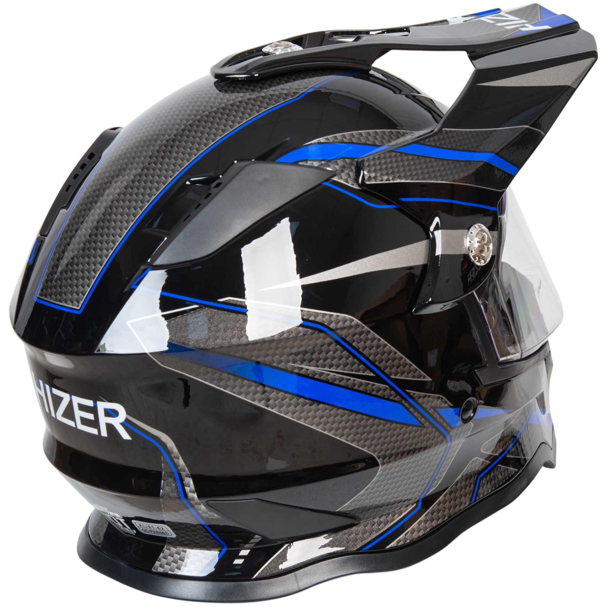 Шлем мото мотард HIZER B6197-1 №6 (S) black/blue