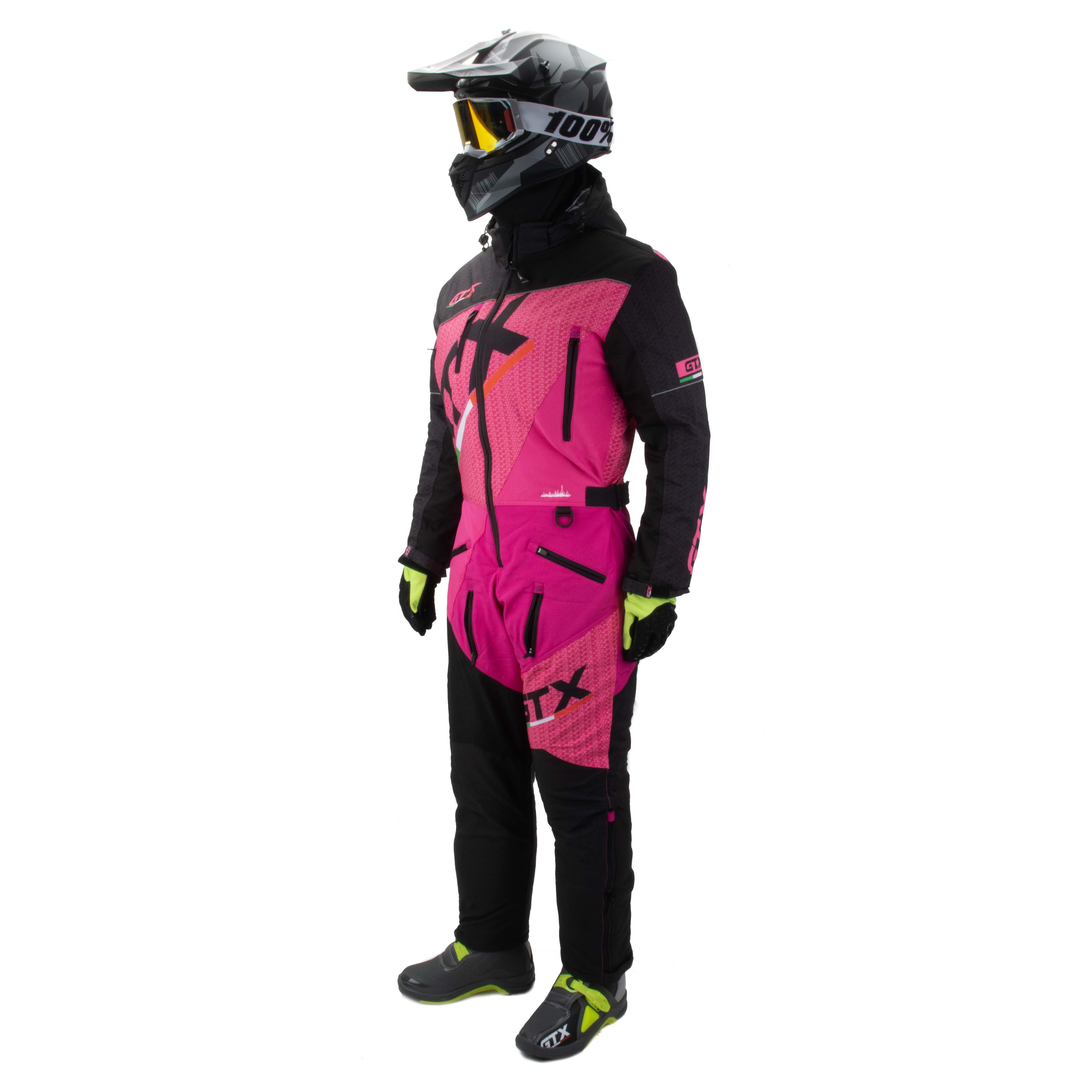 Комбинезон для снегохода (женский) GTX №5 black-pink (текстиль) (S)