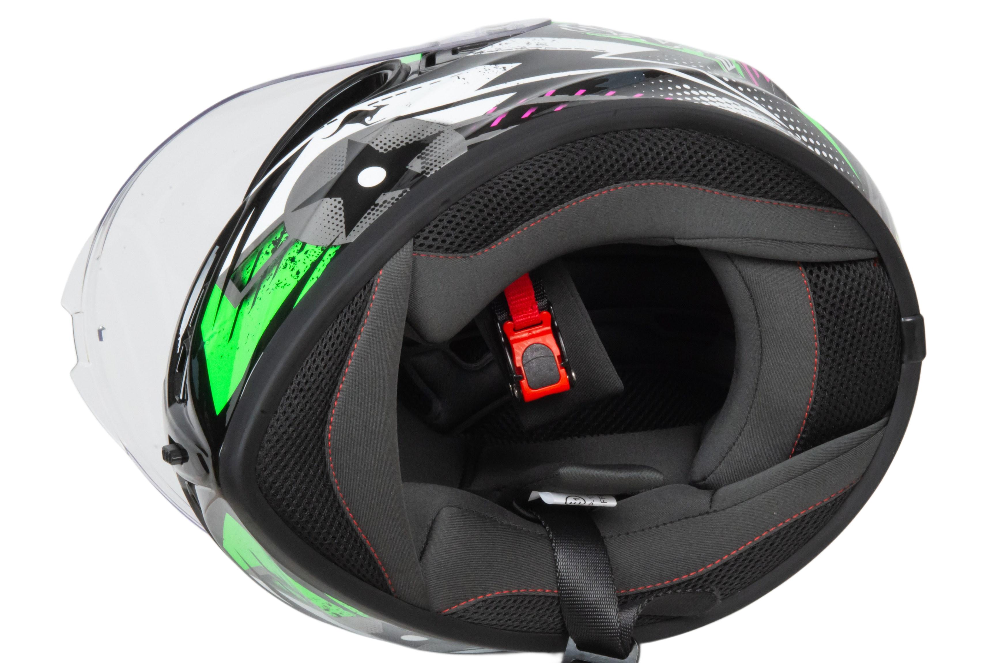Шлем мото интеграл GTX 578S №1 (L) BLACK / FLUO GREEN YELLOW подростковый