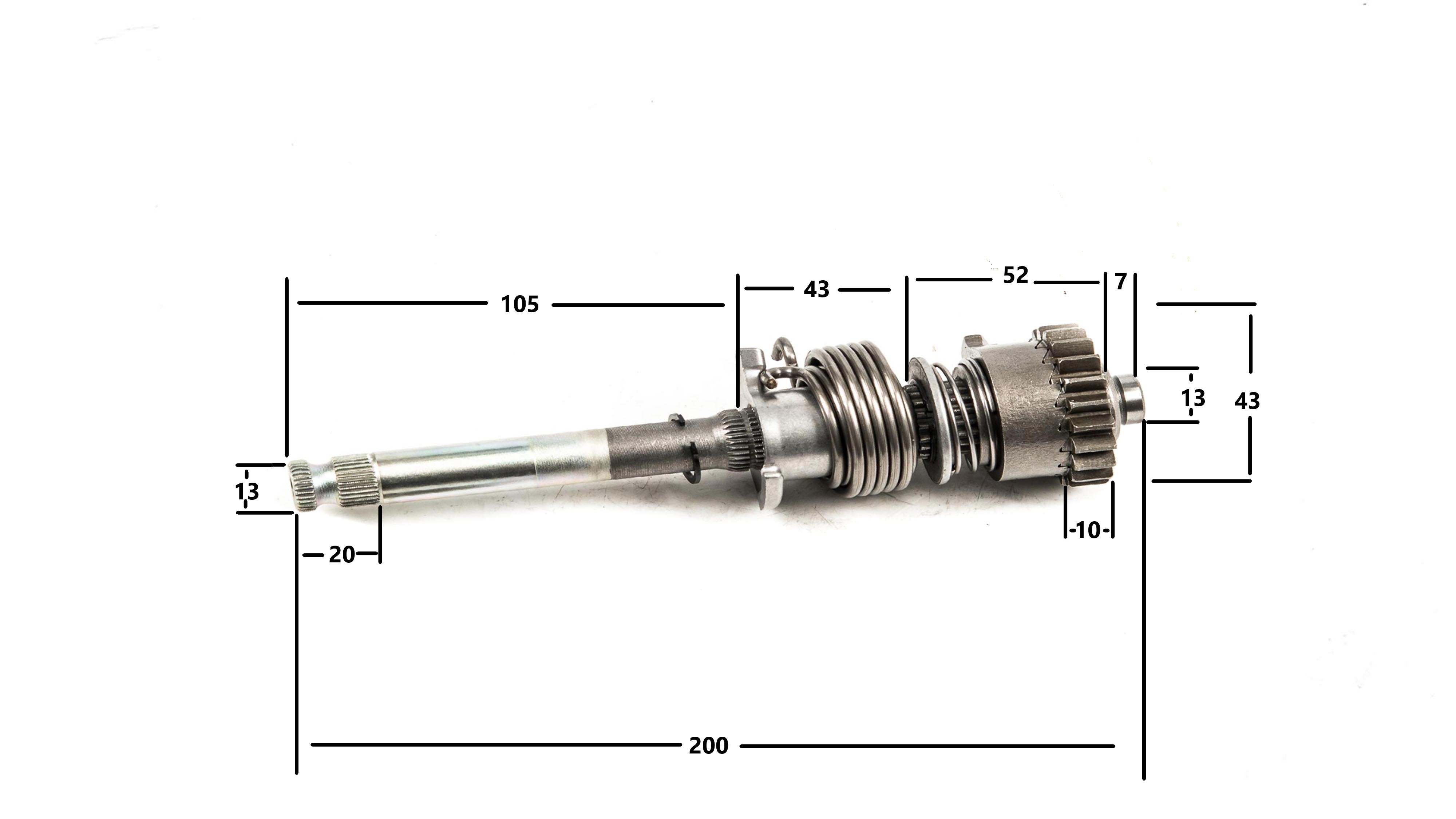 Вал кикстартера в сборе 139FMB, 147FMH, 152FMH, 153FMH 50-110см3