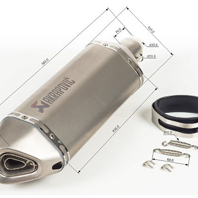 Глушитель AKRAPOVIC  №2 шестигранный титан, диаметр 35 мм