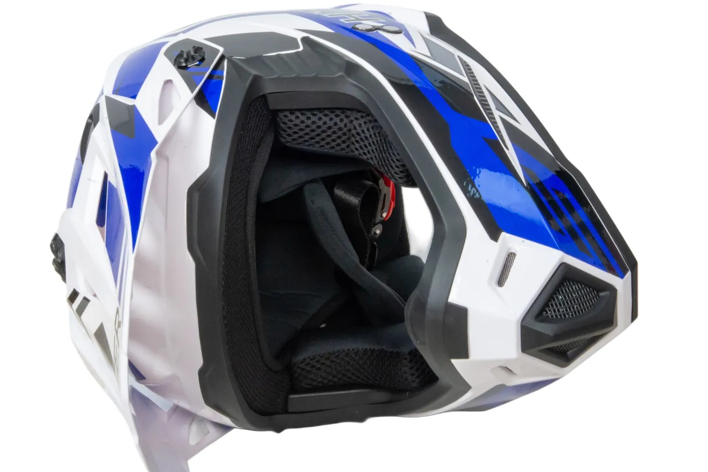 Шлем мото кроссовый HIZER J6801 №6 (XL) white/blue