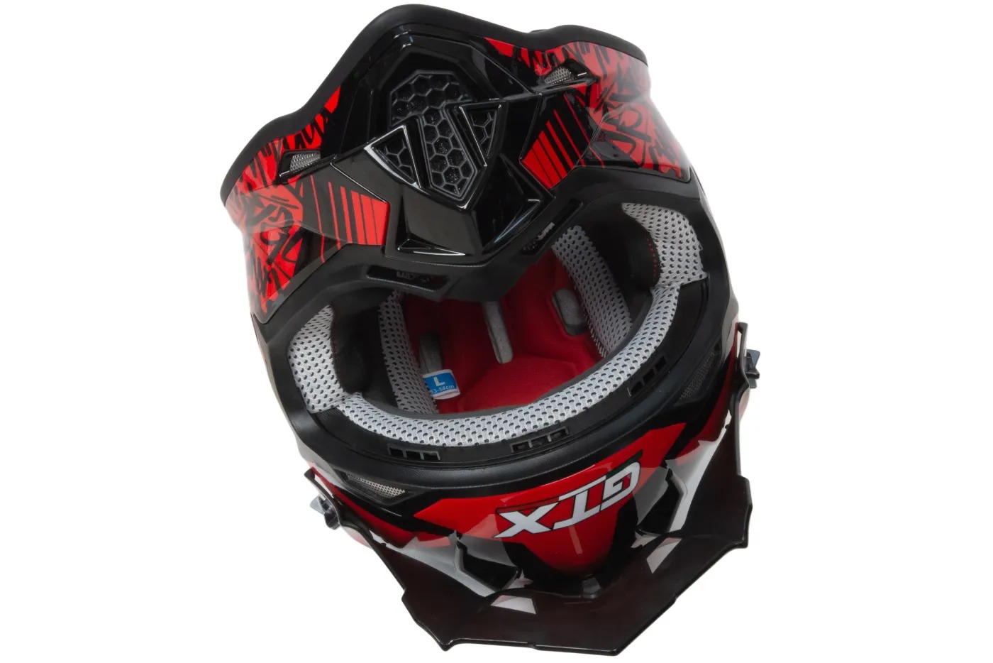 Шлем мото кроссовый GTX 632S №2 (S) BLACK / RED детский (49-50)