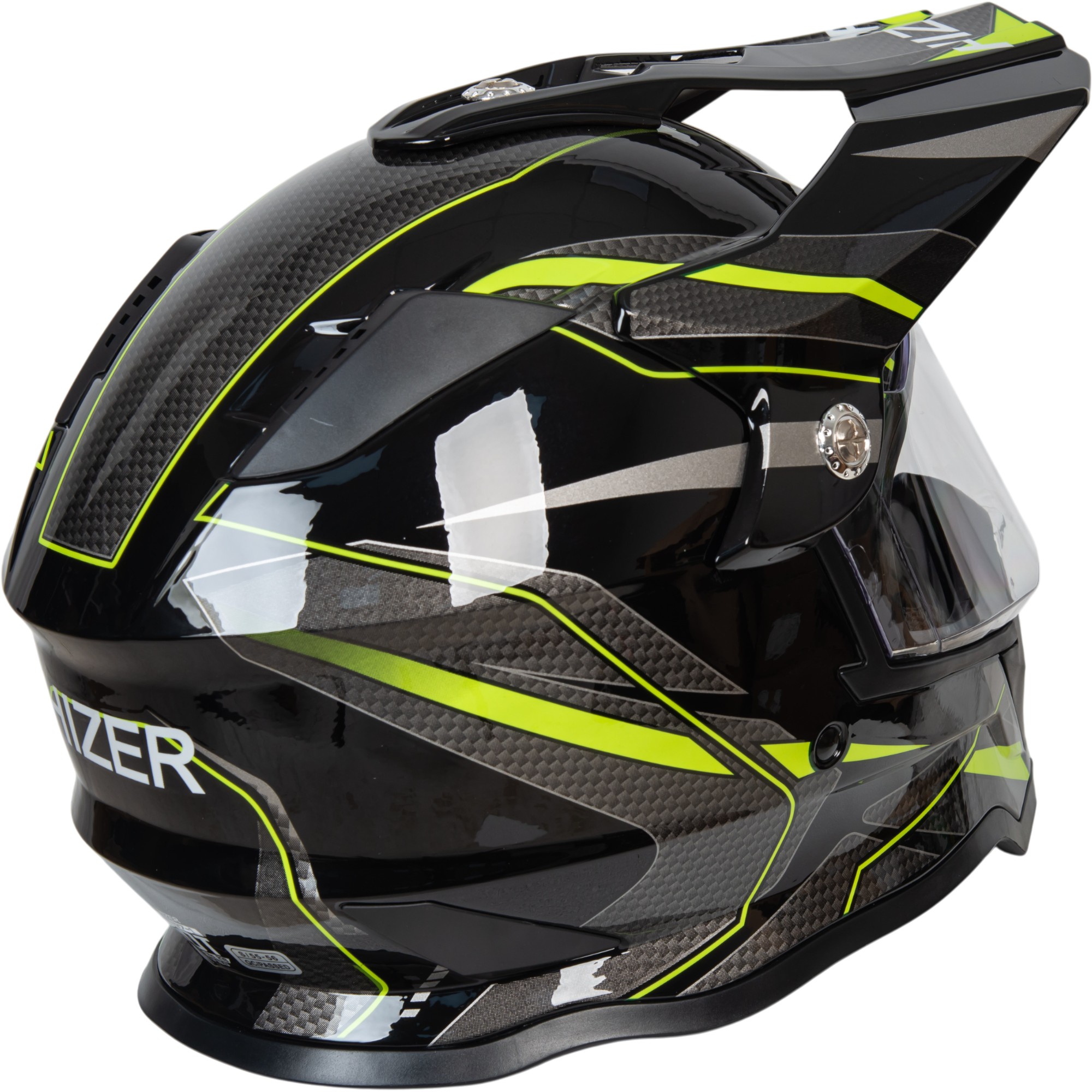 Шлем мото мотард HIZER B6197-1 №4 (XL) black/yellow