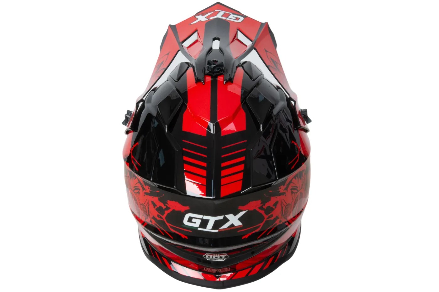 Шлем мото кроссовый GTX 632S №2 (S) BLACK / RED детский (49-50)