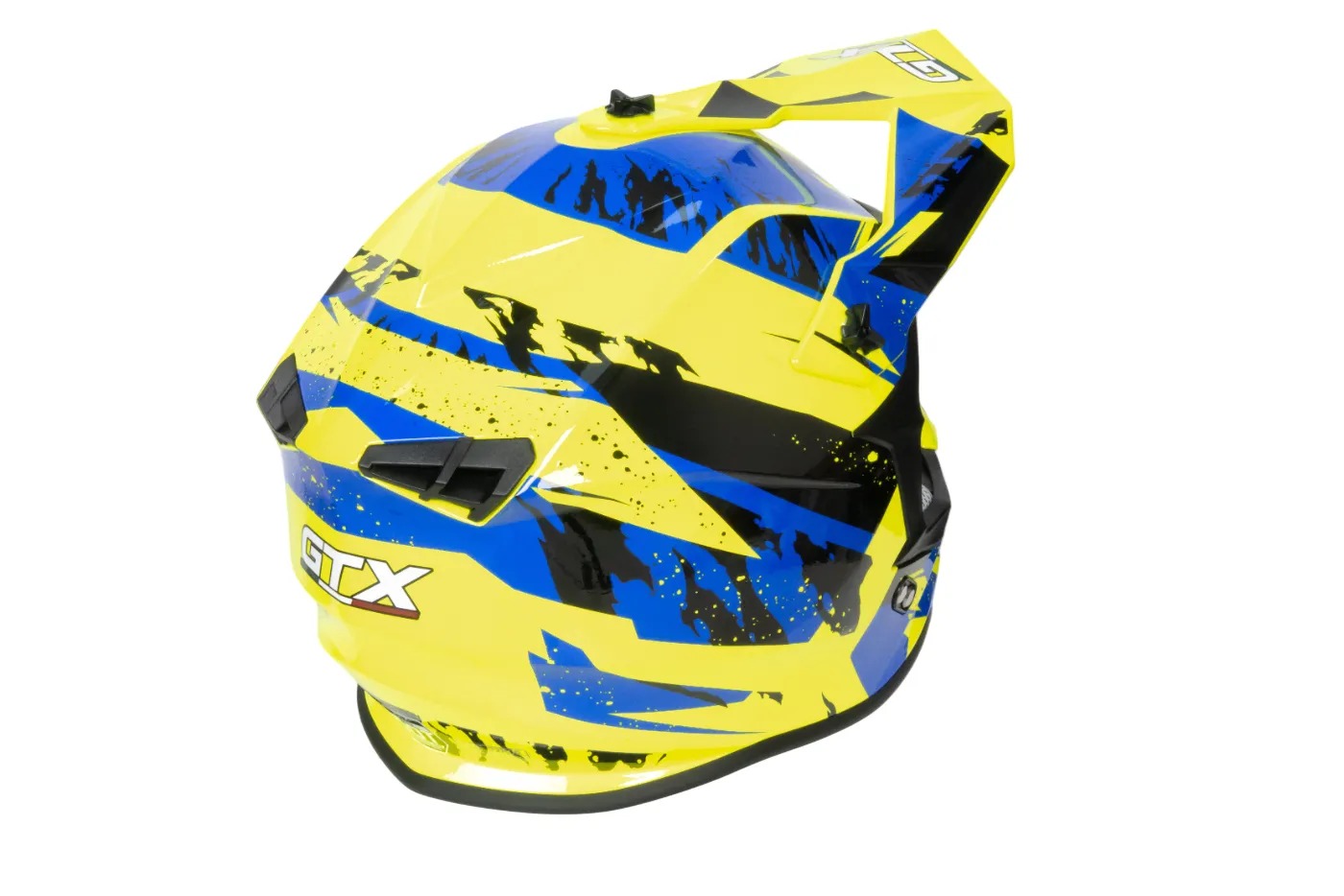 Шлем мото кроссовый GTX 633 №1 (XL) FLUO YELLOW/BLUE BLACK
