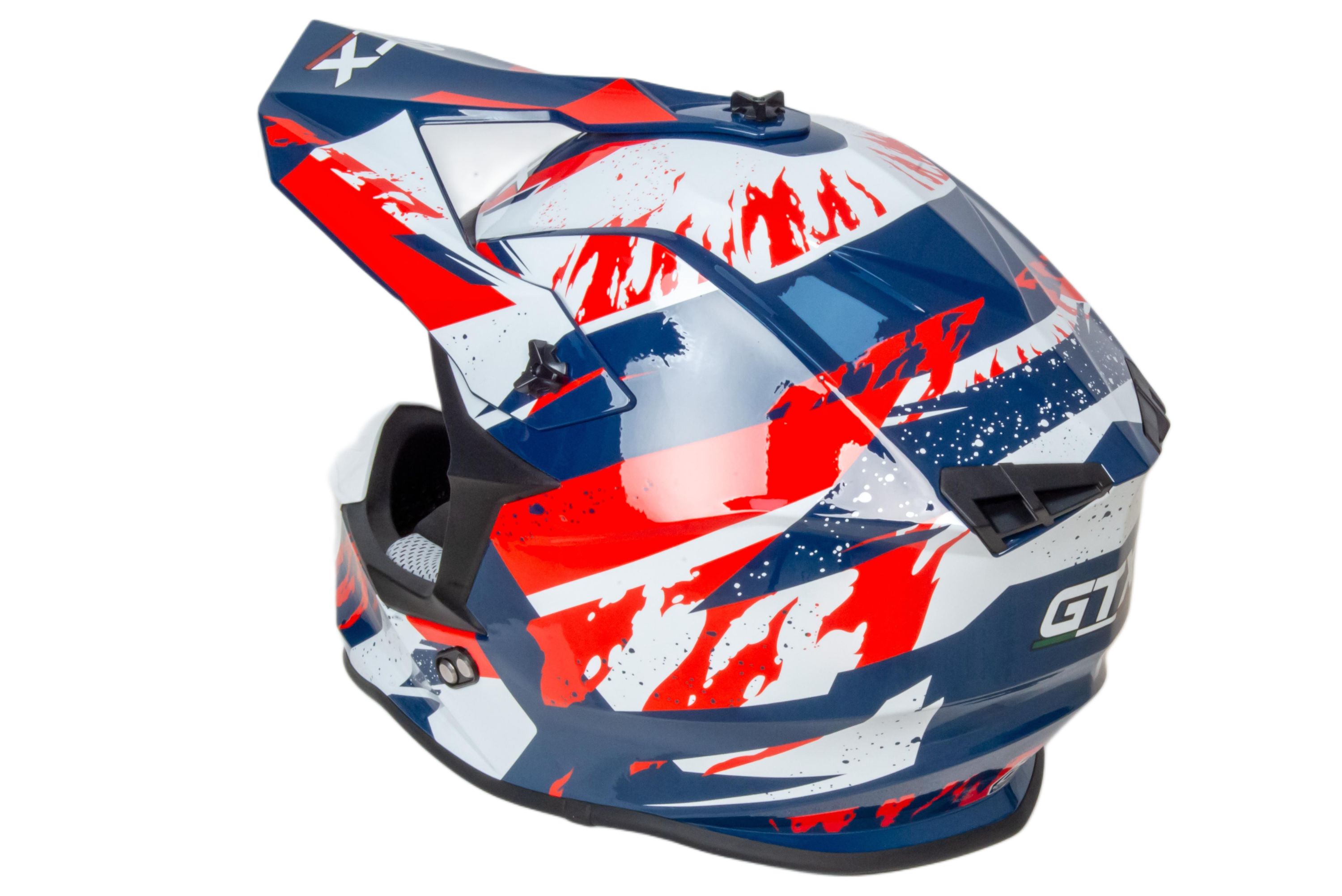 Шлем мото кроссовый GTX 633 №3 (XL) BLUE/RED WHITE