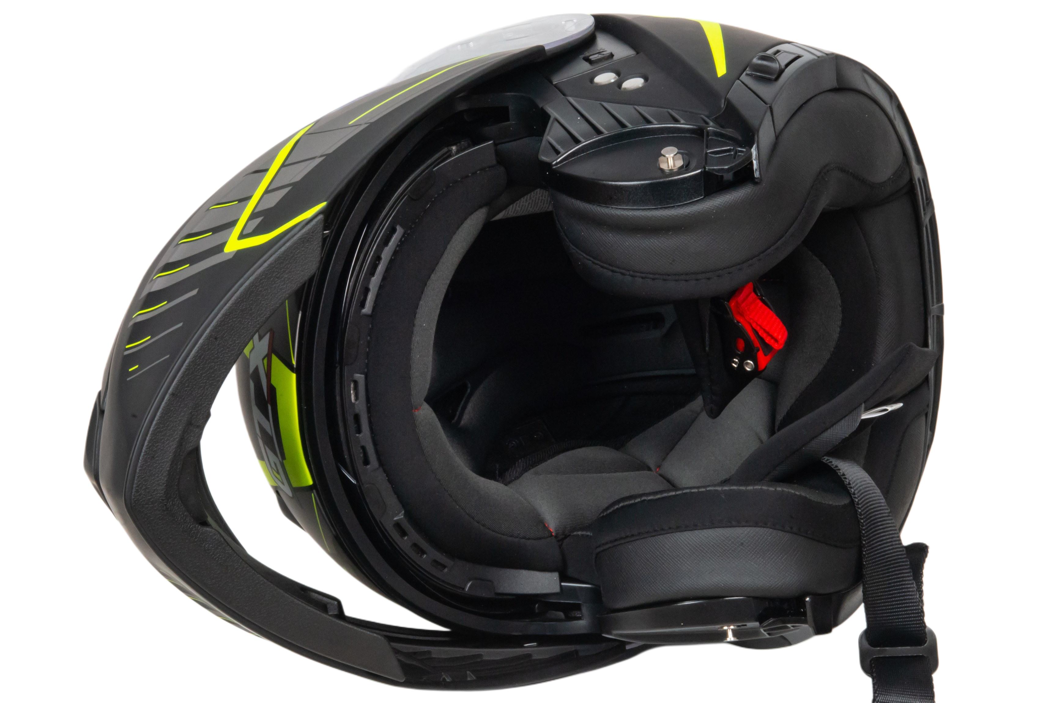 Шлем мото модуляр GTX 550 №3 (L) BLACK/FLUO YELLOW GREY (2 визора)