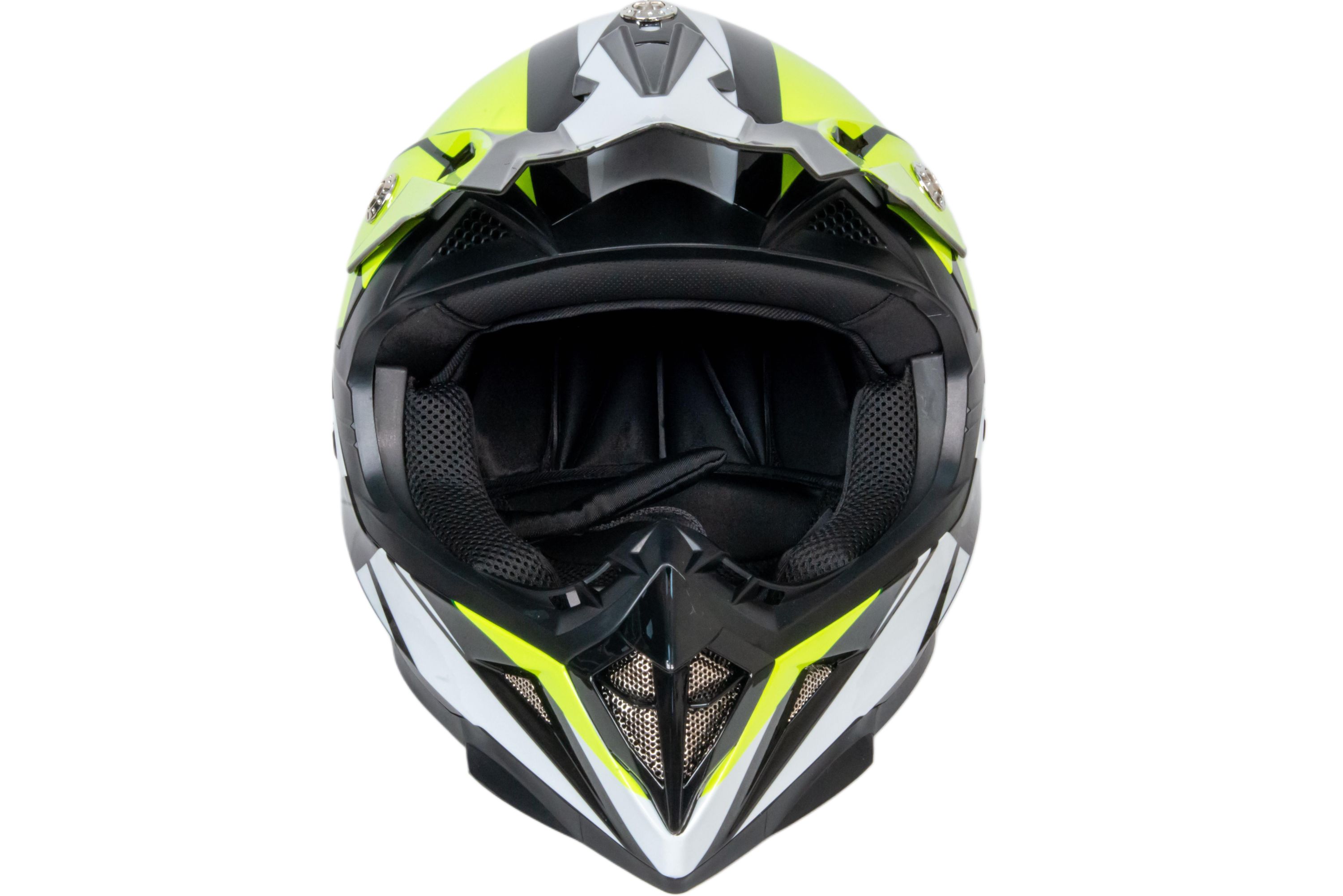 Шлем мото кроссовый HIZER 915 №7 (S) neon/yellow/white