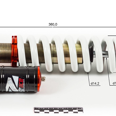 Амортизатор L=360 центральный FASTACE BFA51RC (PIT BIKE) с бачком