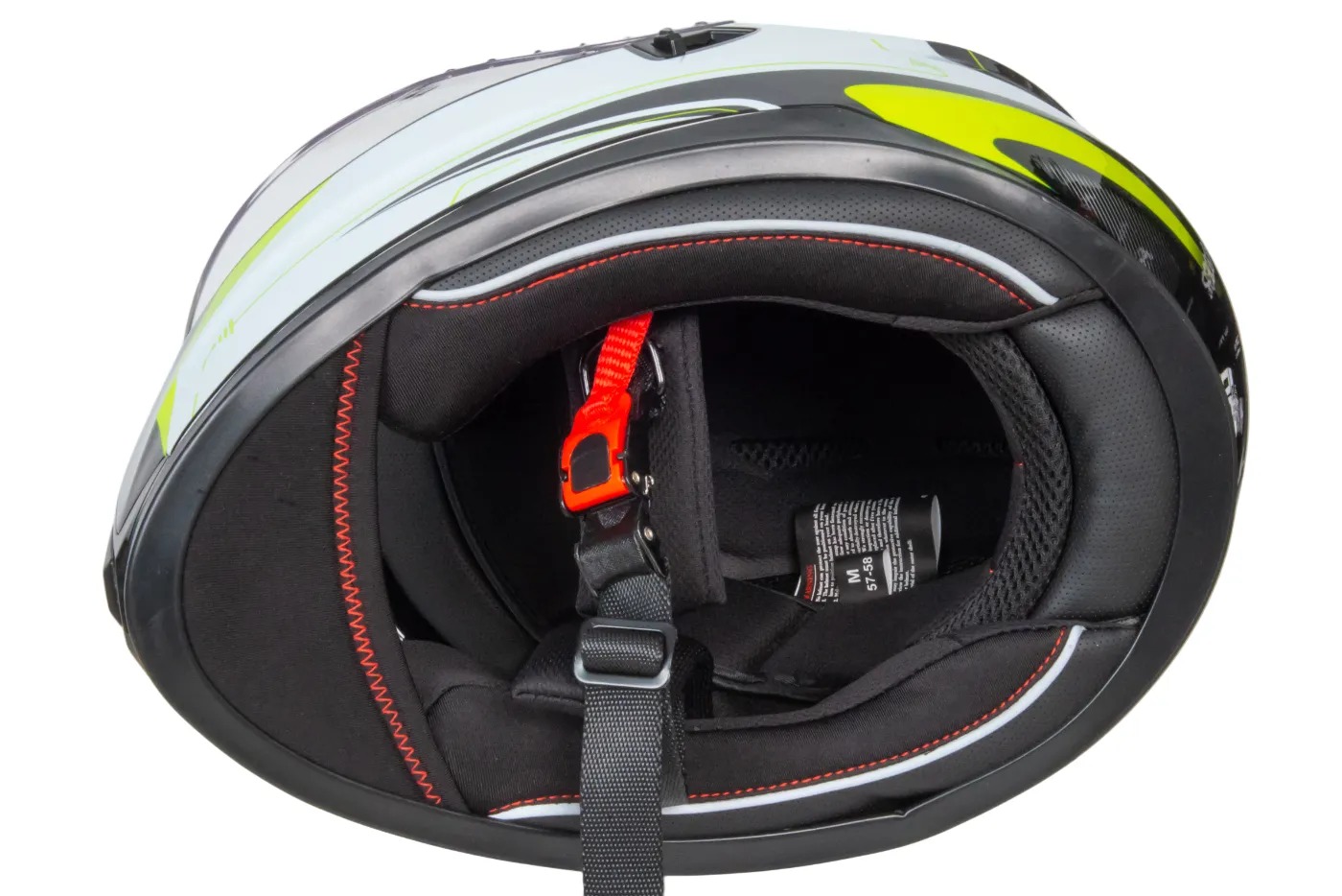 Шлем мото интеграл HIZER B566 №1 (M)  black/white/yellow (2 визора) 