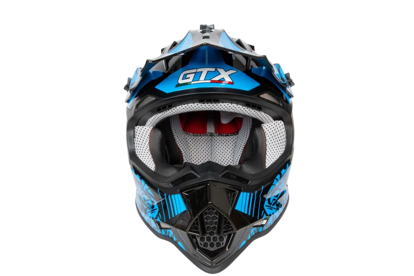 Шлем мото кроссовый GTX 632S №3 (M) BLACK / BLUE детский (51-52)