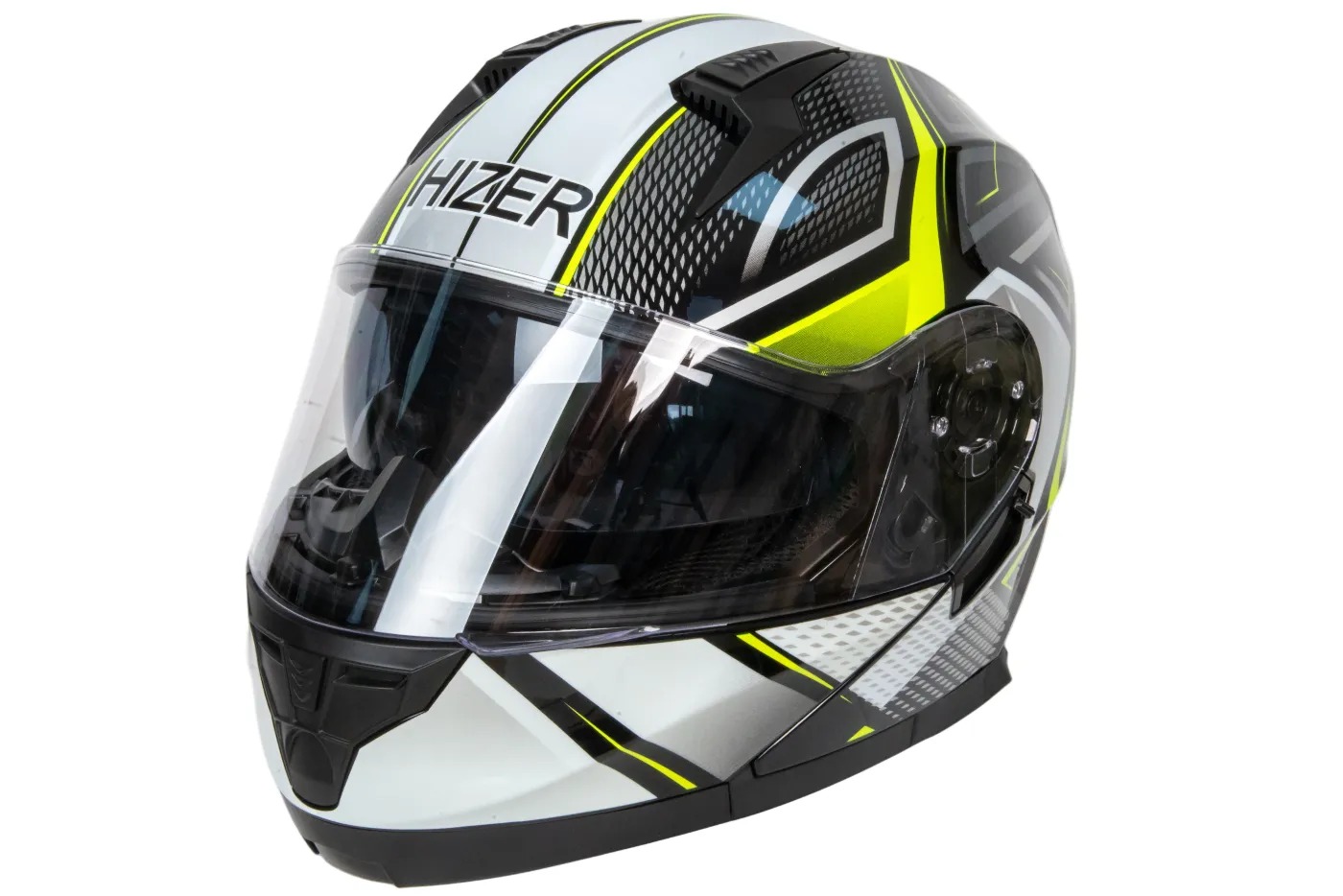 Шлем мото интеграл HIZER B5162 №3 (S)  black/lemon