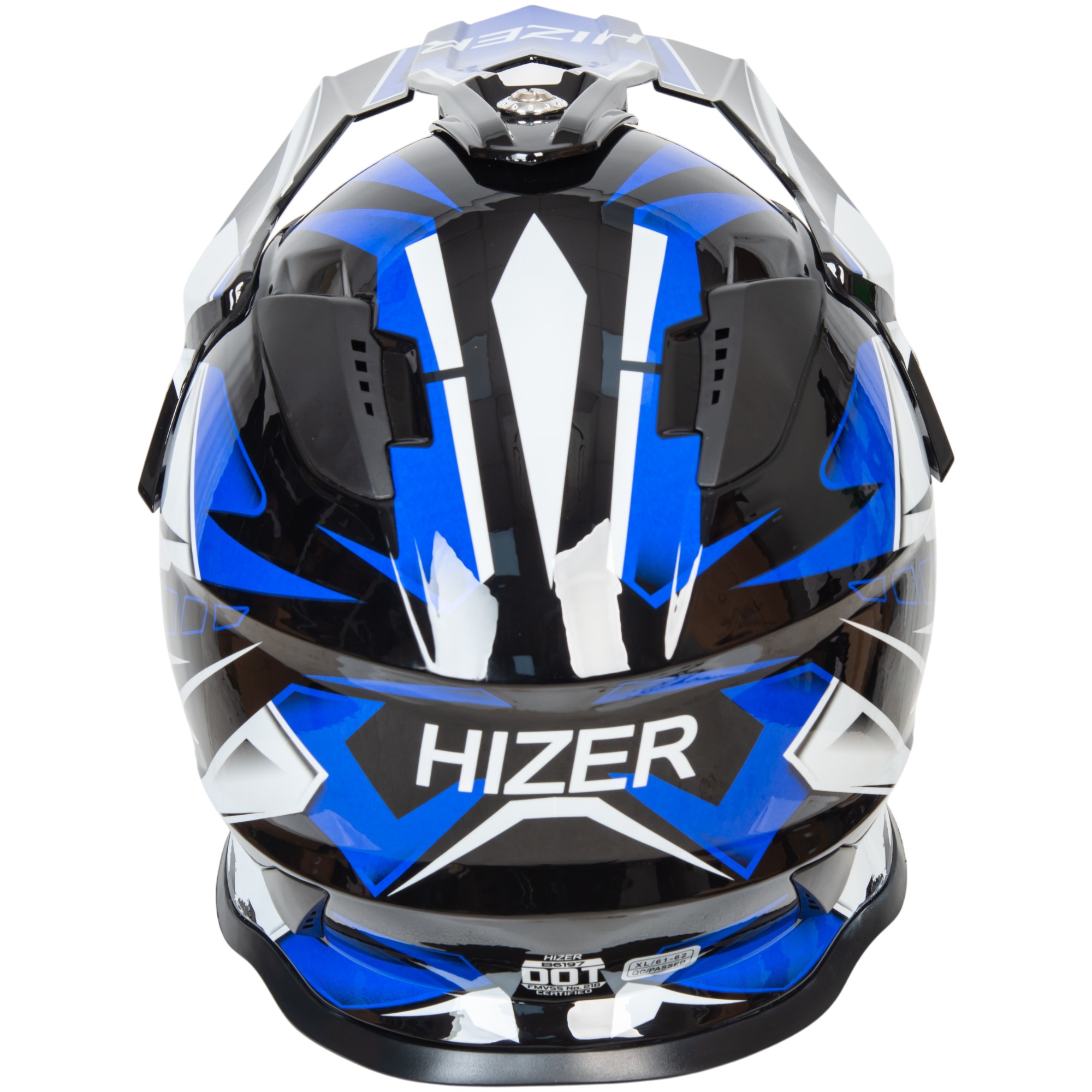 Шлем мото кроссовый HIZER B6197 №4 (XL) black/blue/white