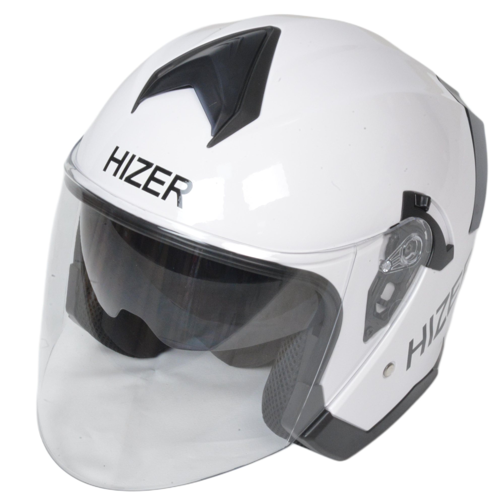 Шлем мото открытый HIZER J232 №1 (XL) white (2 визора)