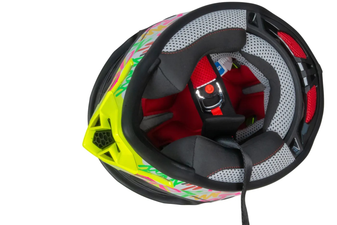Шлем мото кроссовый GTX 632S №1 (L) FLUO YELLOW / RED BLUE детский (53-54)