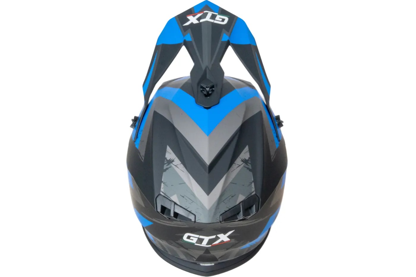 Шлем мото кроссовый GTX 633 №9 (L) BLACK/BLUE GREY