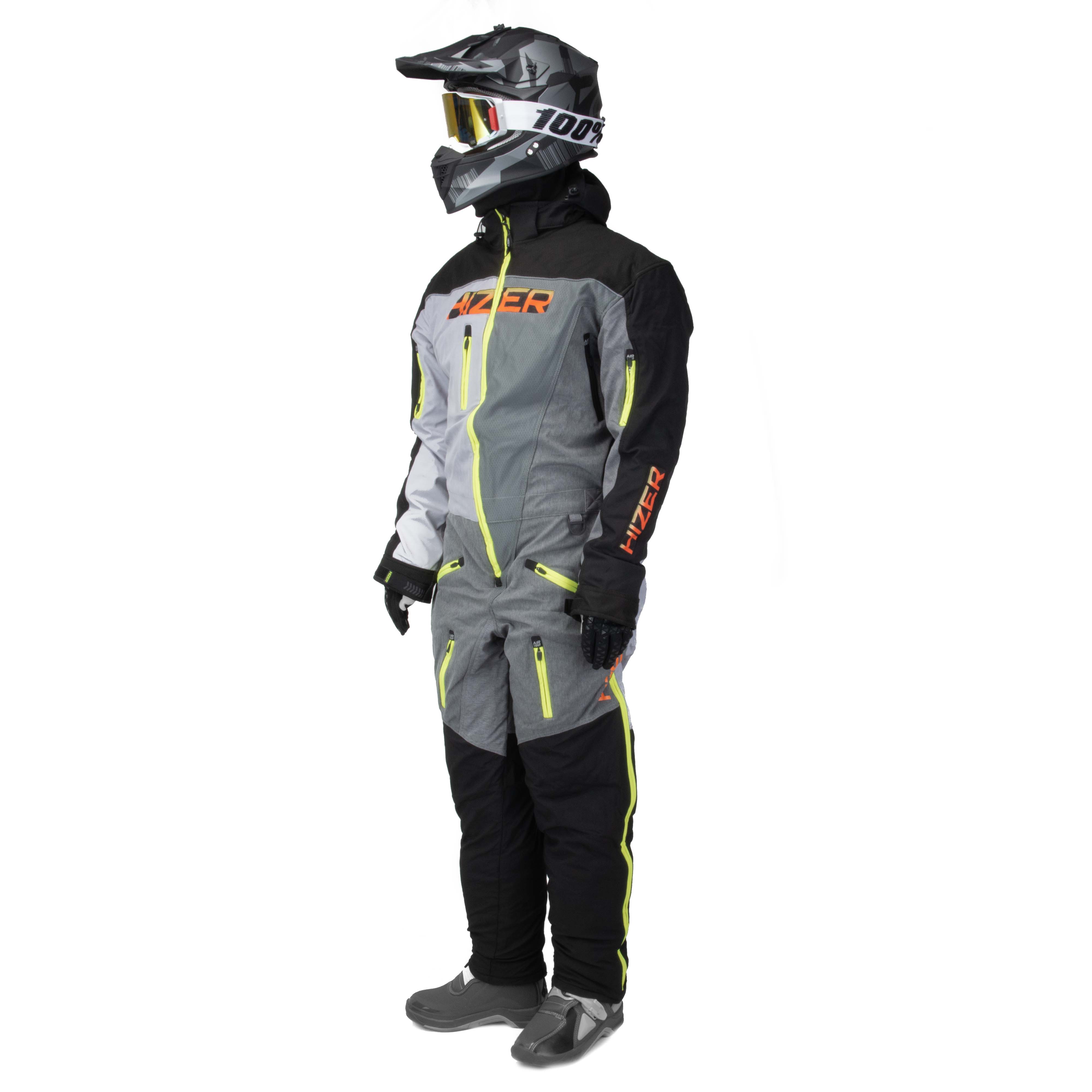 Комбинезон для снегохода HIZER №3 black-gray (текстиль) (L)