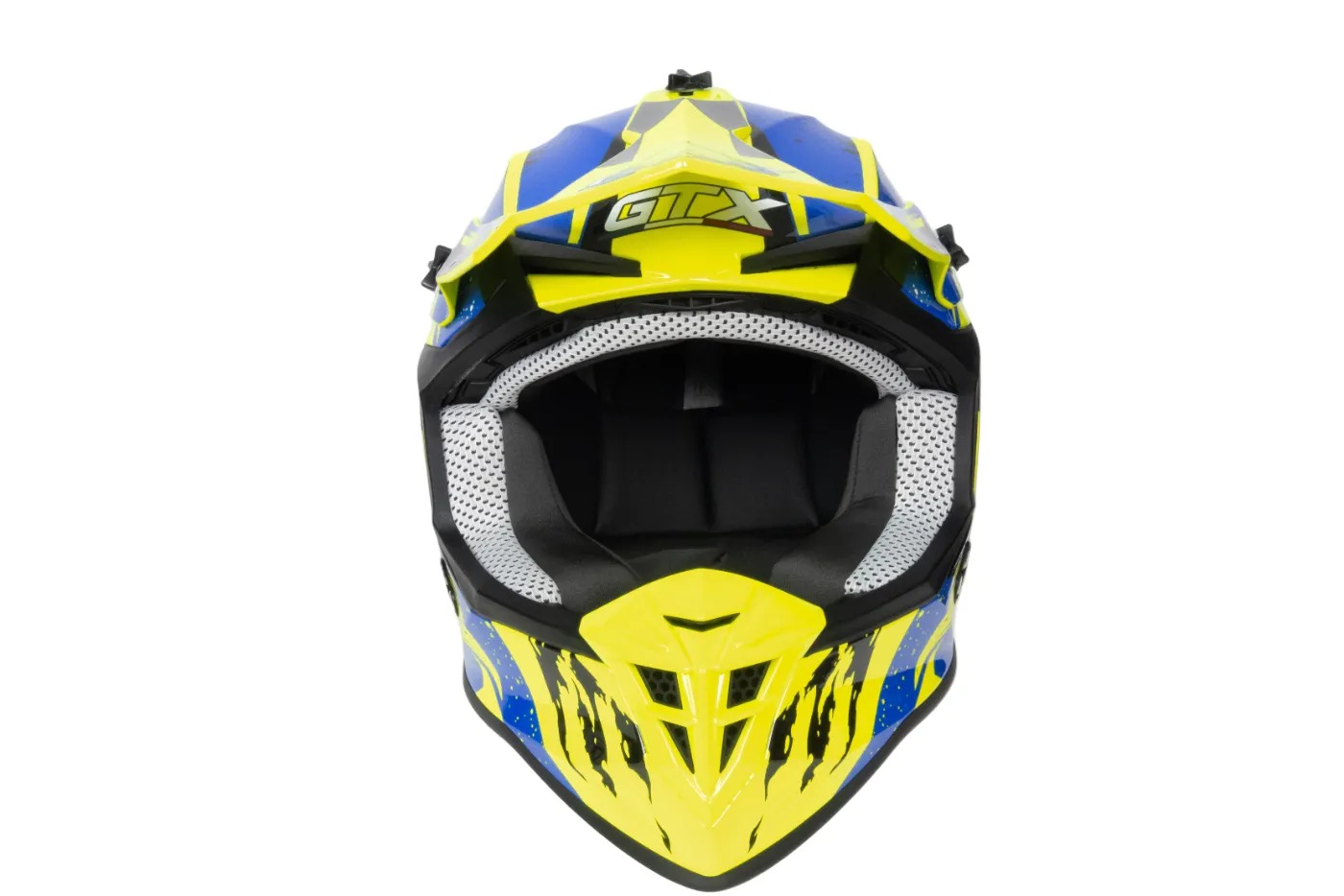Шлем мото кроссовый GTX 633 №1 (XL) FLUO YELLOW/BLUE BLACK