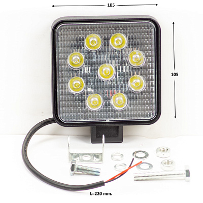 Фара 27w 9x3w LED квадратная