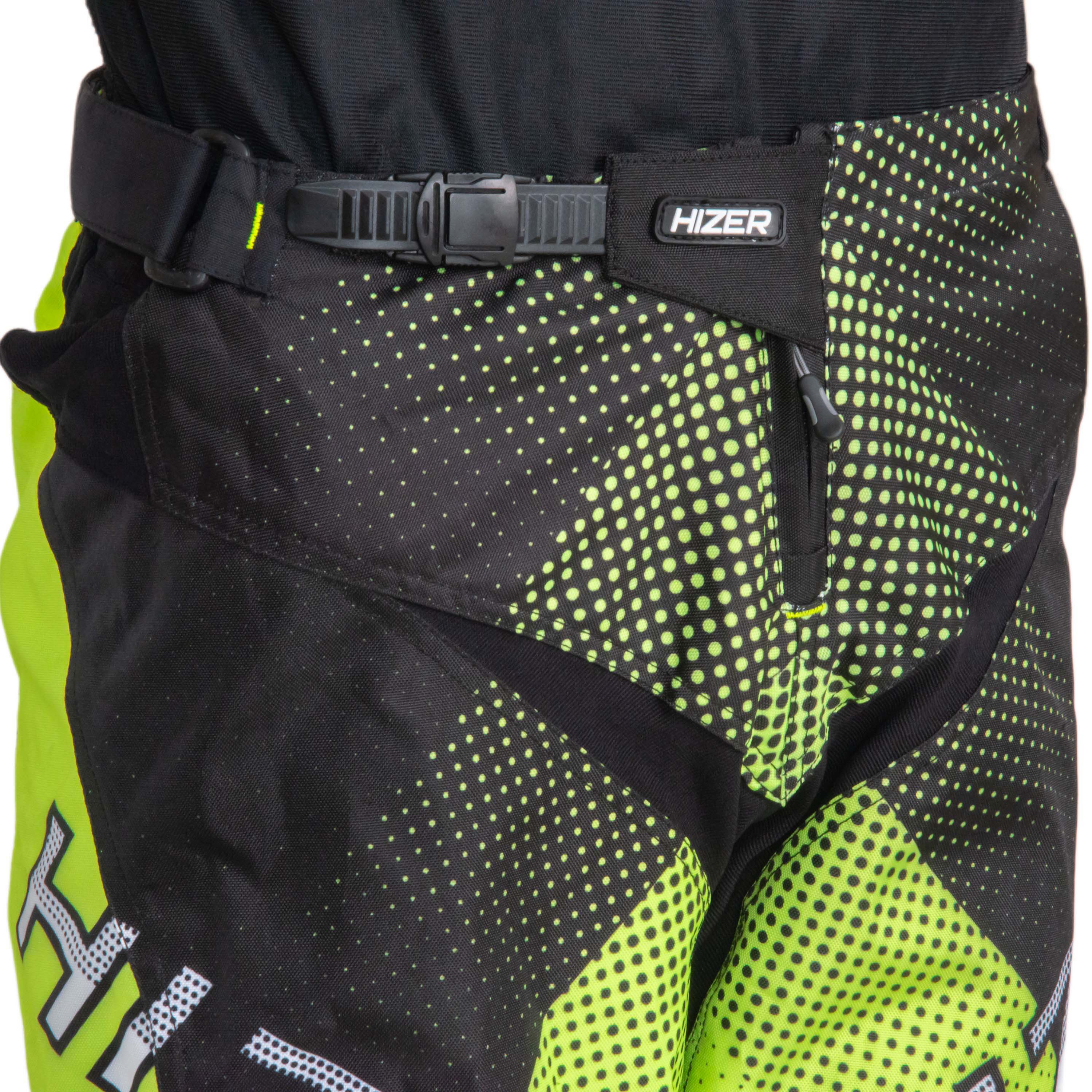 Штаны для мотокросса HIZER / Neon-Green/White (S)