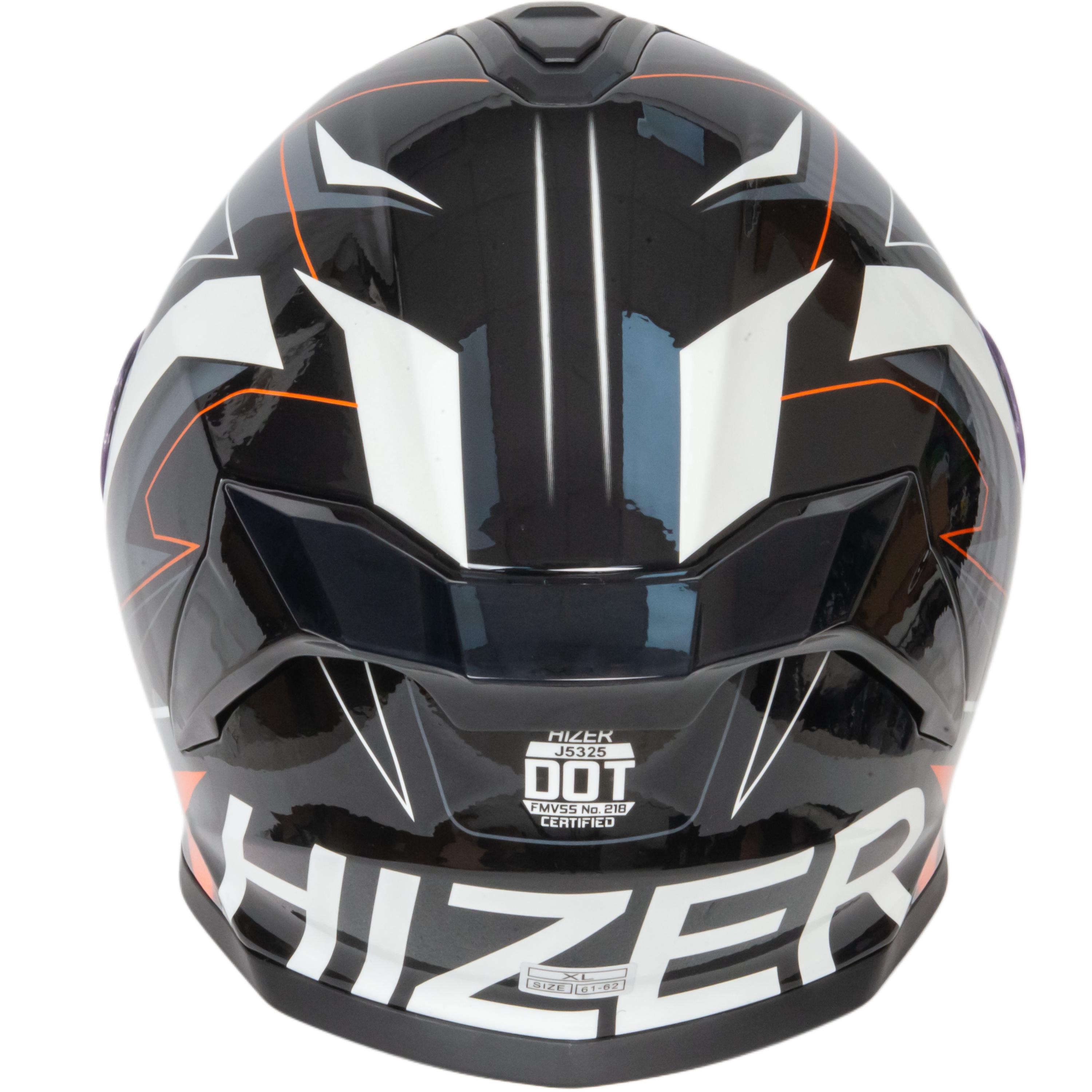 Шлем мото интеграл HIZER J5325 №3 (XL) orange