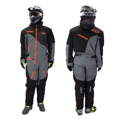 Комбинезон для снегохода GTX №3 black-orange (текстиль) (M)
