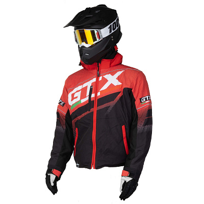 Куртка для снегохода GTX №2 black-red (текстиль) (L)