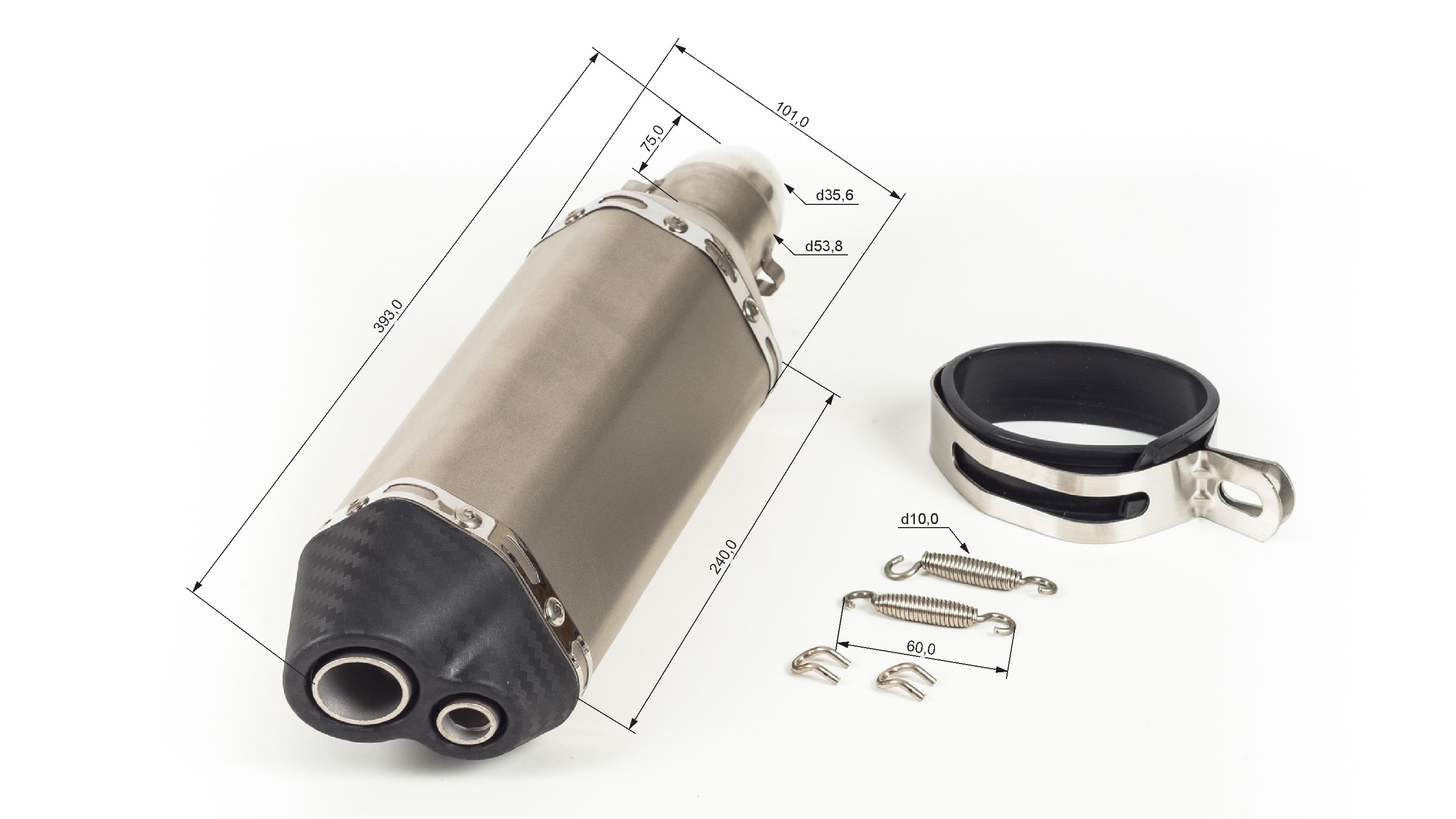 Глушитель AKRAPOVIC №12 (двойной) шестигранный титан