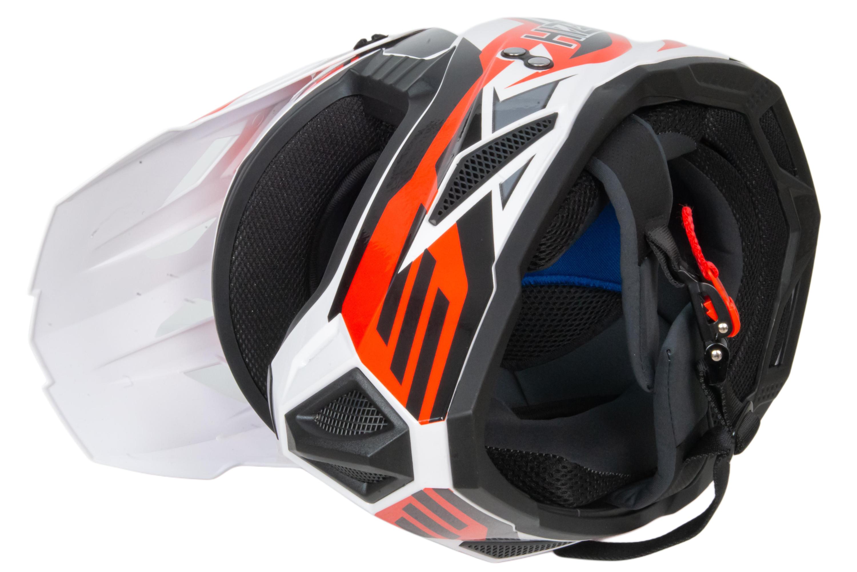Шлем мото кроссовый HIZER J6801 №5 (S) white/red