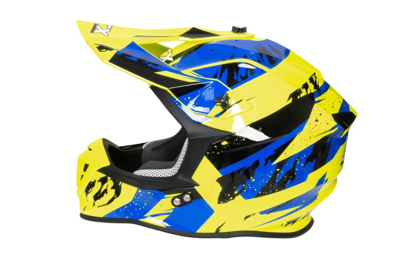 Шлем мото кроссовый GTX 633 №1 (XL) FLUO YELLOW/BLUE BLACK