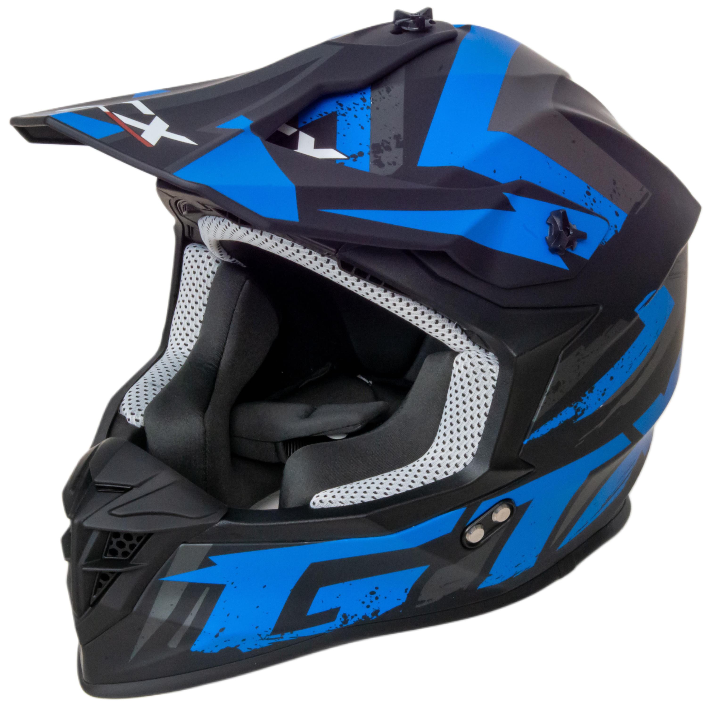 Шлем мото кроссовый GTX 633 №9 (L) BLACK/BLUE GREY