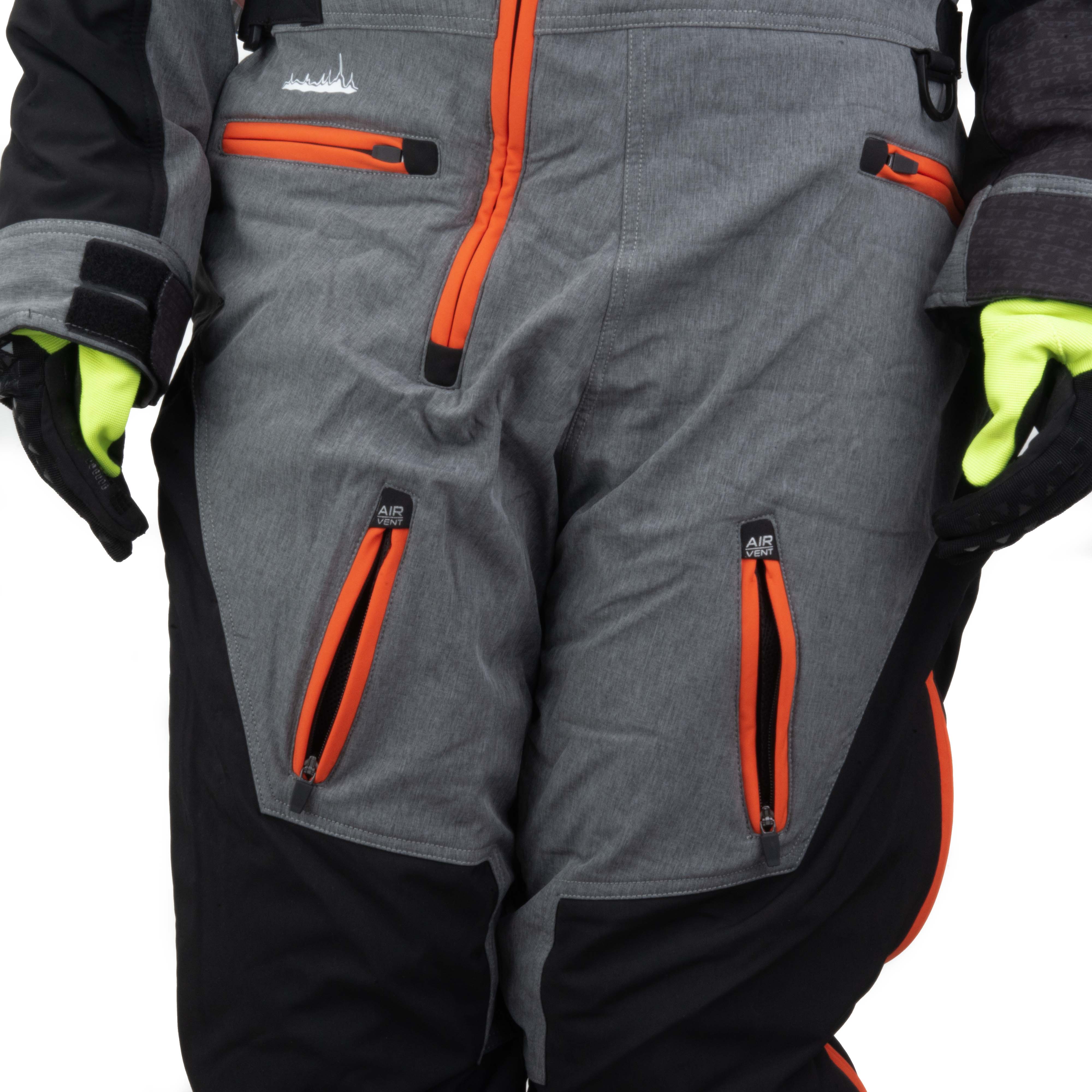 Комбинезон для снегохода GTX №3 black-orange (текстиль) (M)