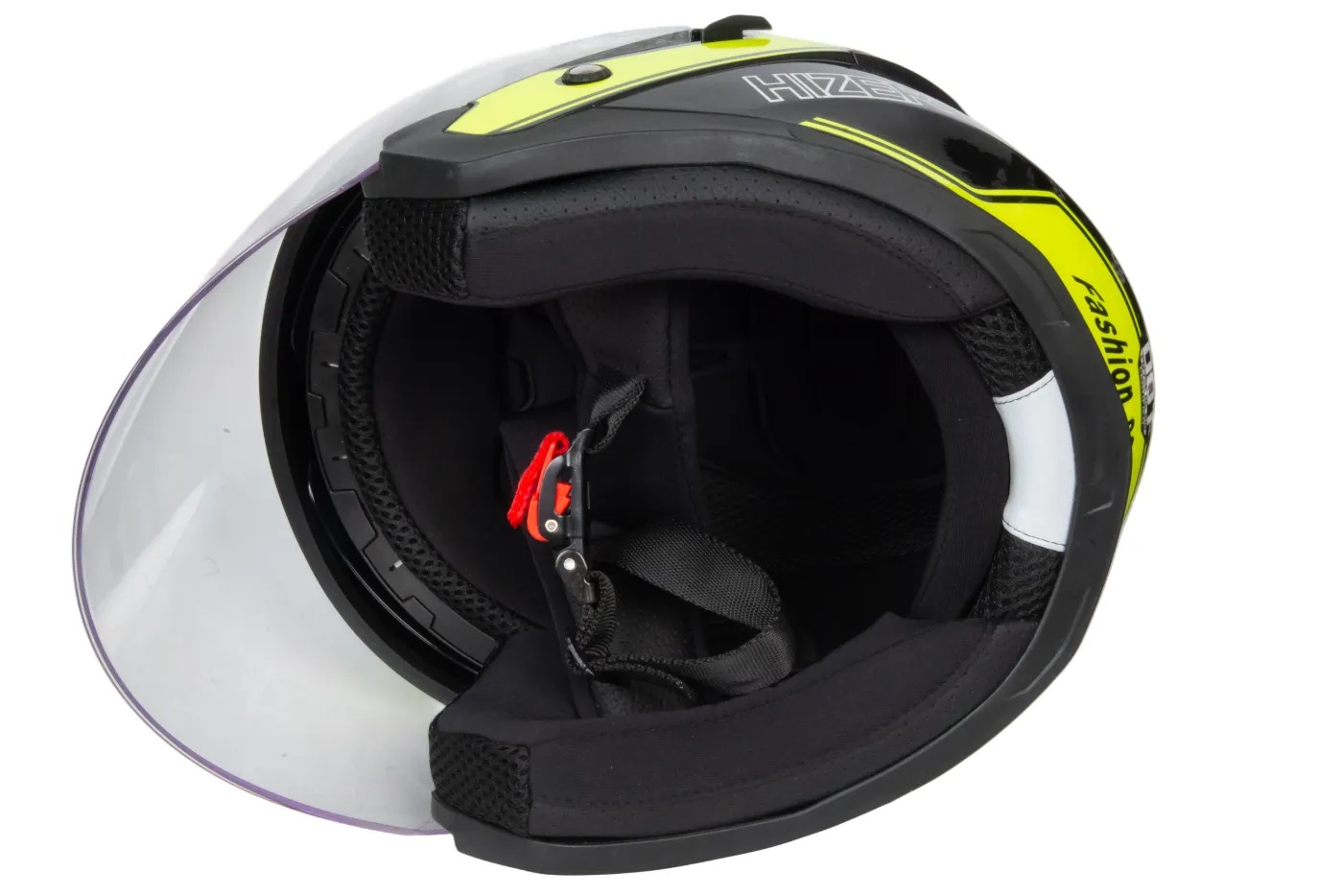 Шлем мото открытый HIZER J222 №2 (M) black/yellow (2 визора)