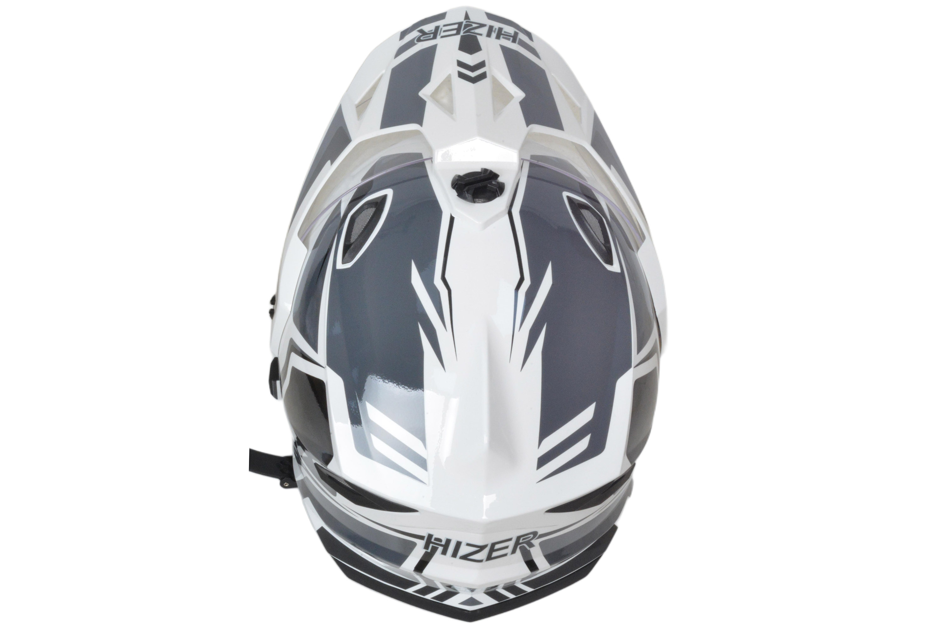 Шлем мото мотард HIZER J6802 №4 (S) white/gray (2 визора)