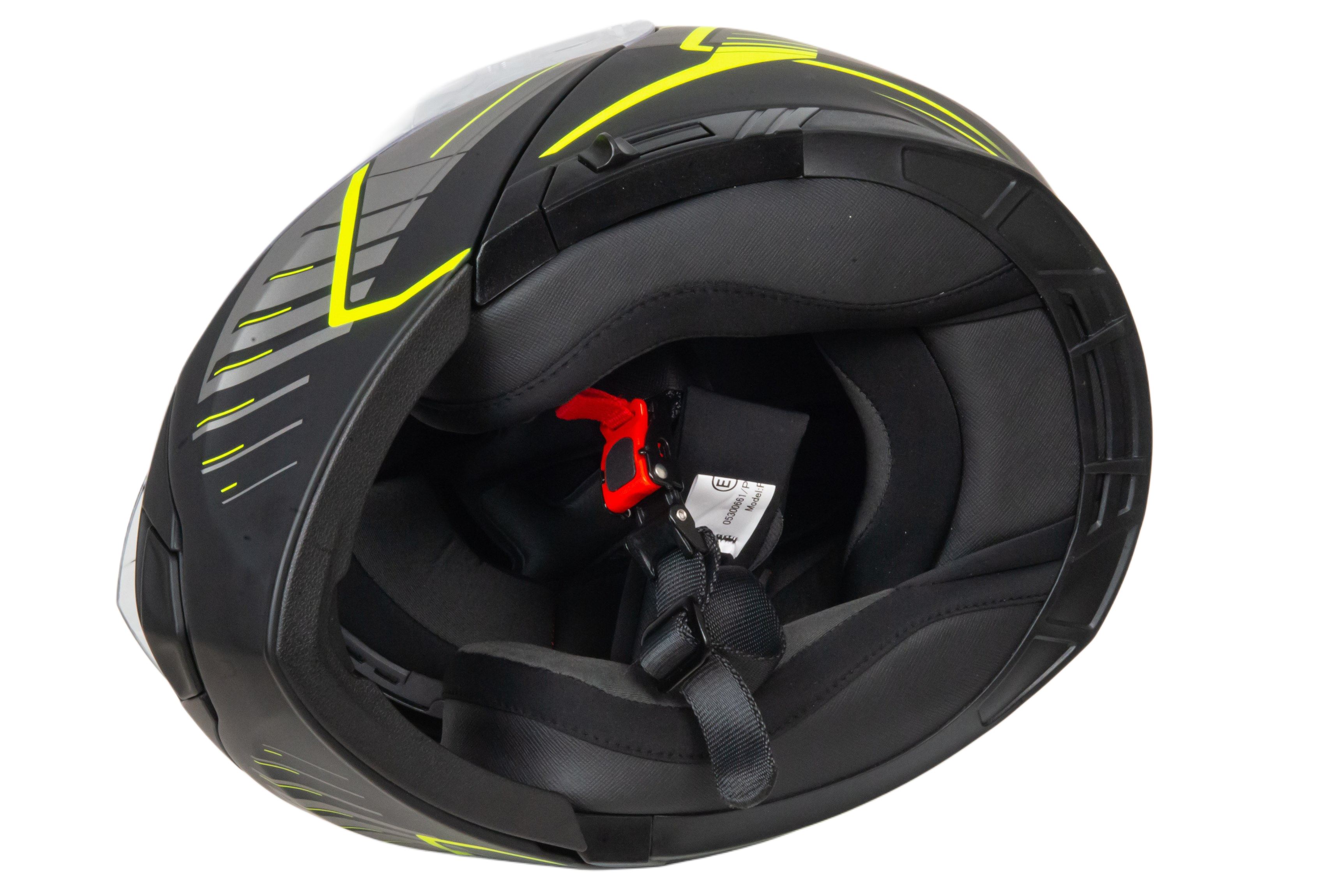 Шлем мото модуляр GTX 550 №3 (L) BLACK/FLUO YELLOW GREY (2 визора)
