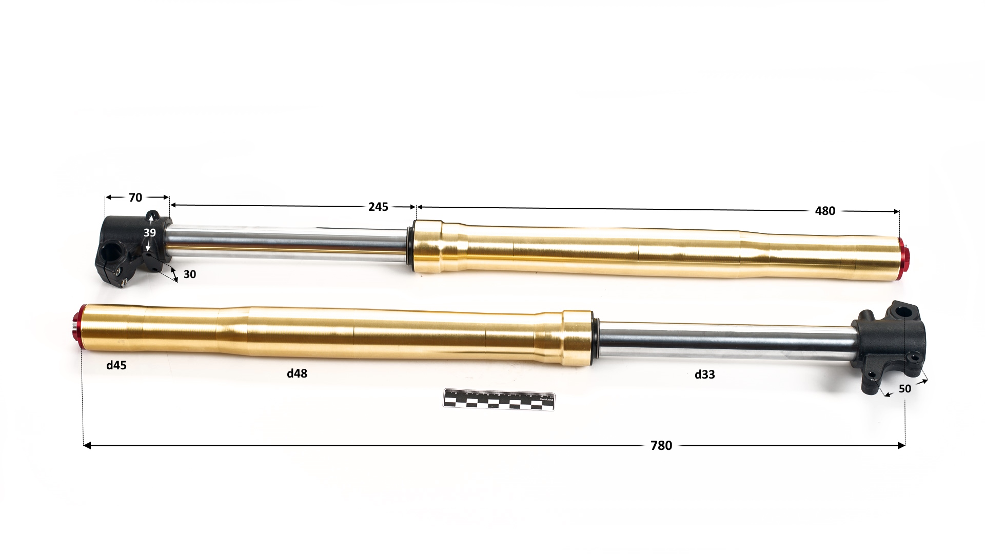 Амортизатор L=780 передний d45x48 (перья, компл.)