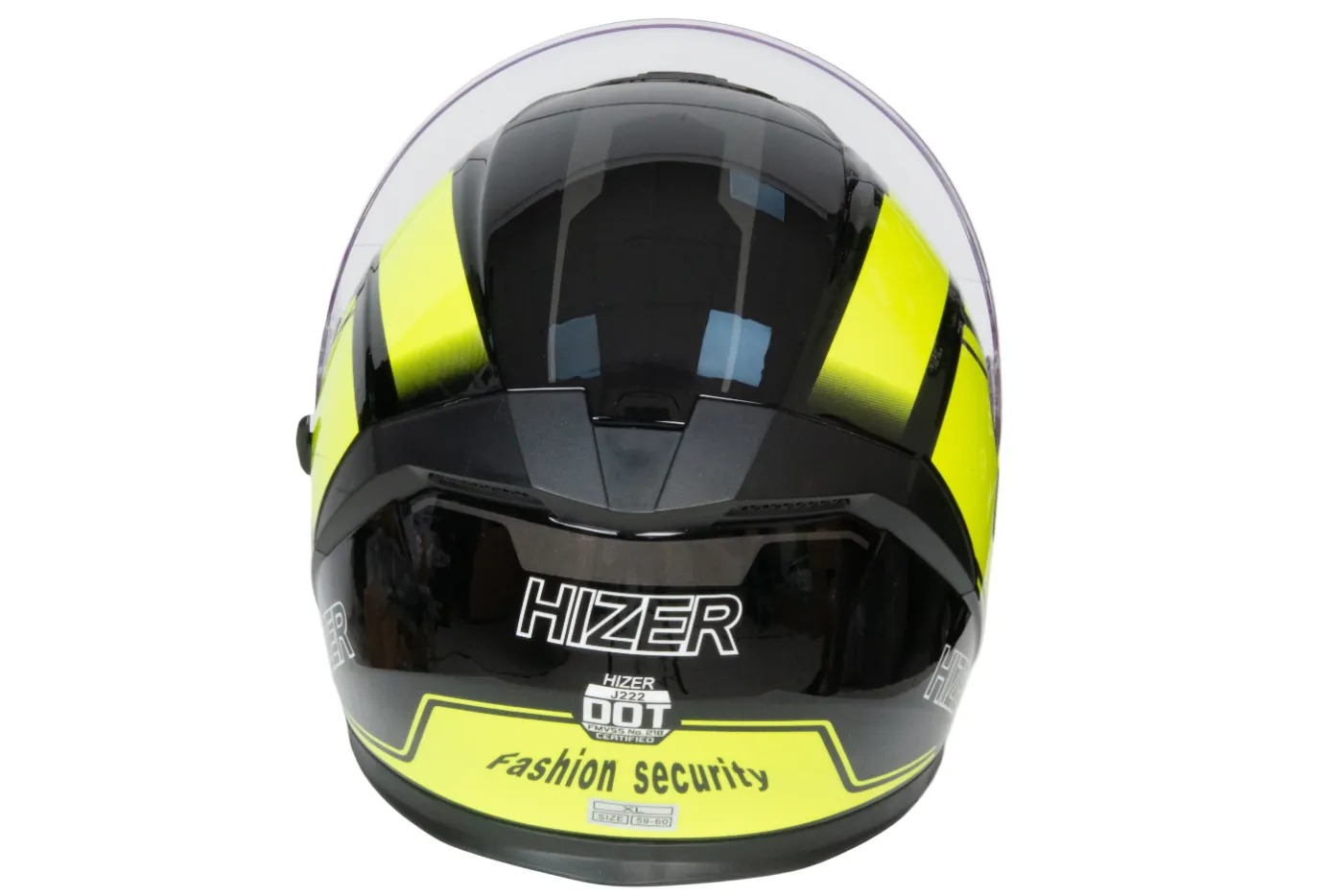 Шлем мото открытый HIZER J222 №2 (M) black/yellow (2 визора)