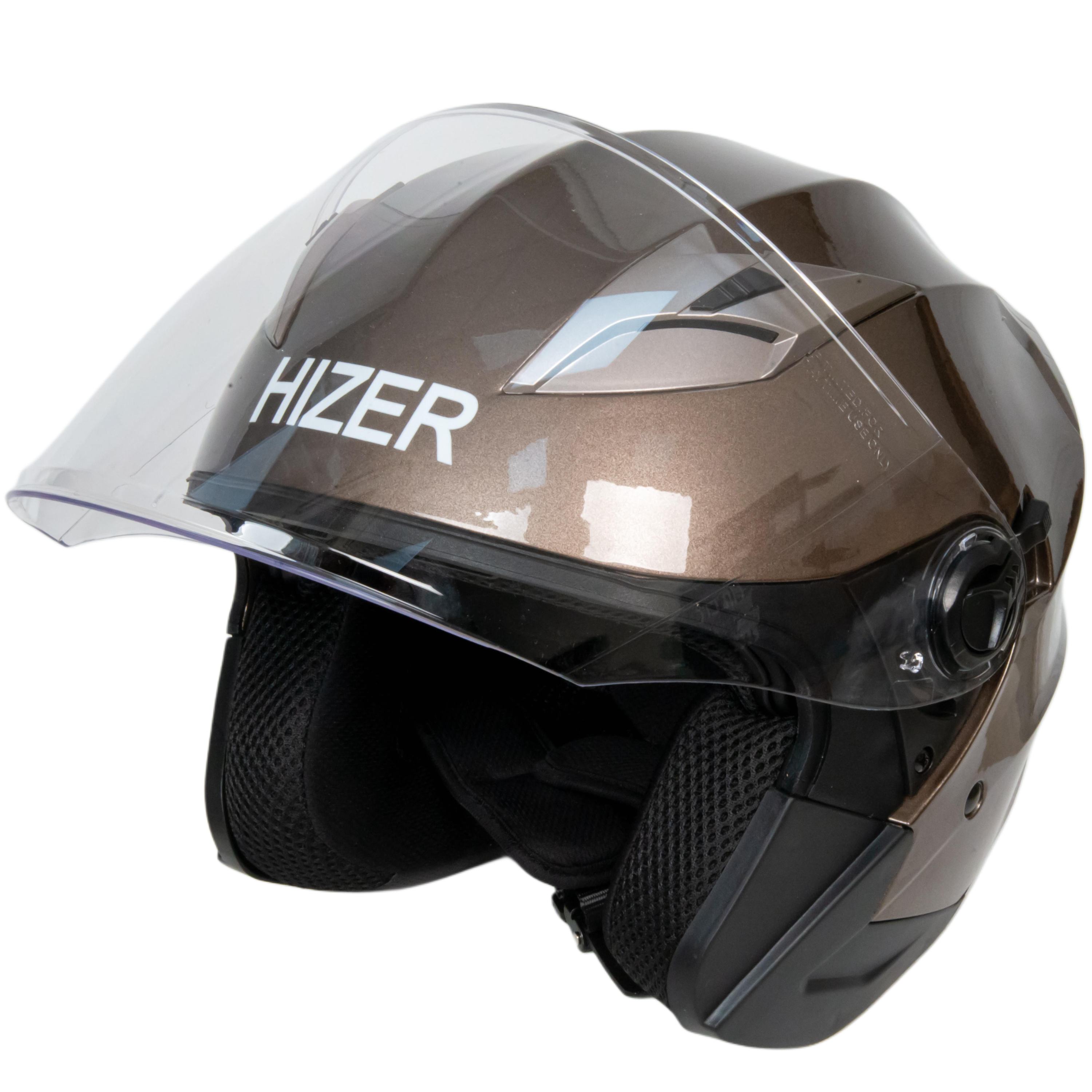Шлем мото открытый HIZER B208 №1 (L) gray (2 визора)