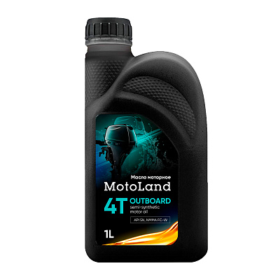 Масло моторное MOTOLAND Outboard 4T 10W-40 FC-W 1л