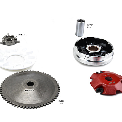 Вариатор в сборе 139QMB 50/80см3 X-tech